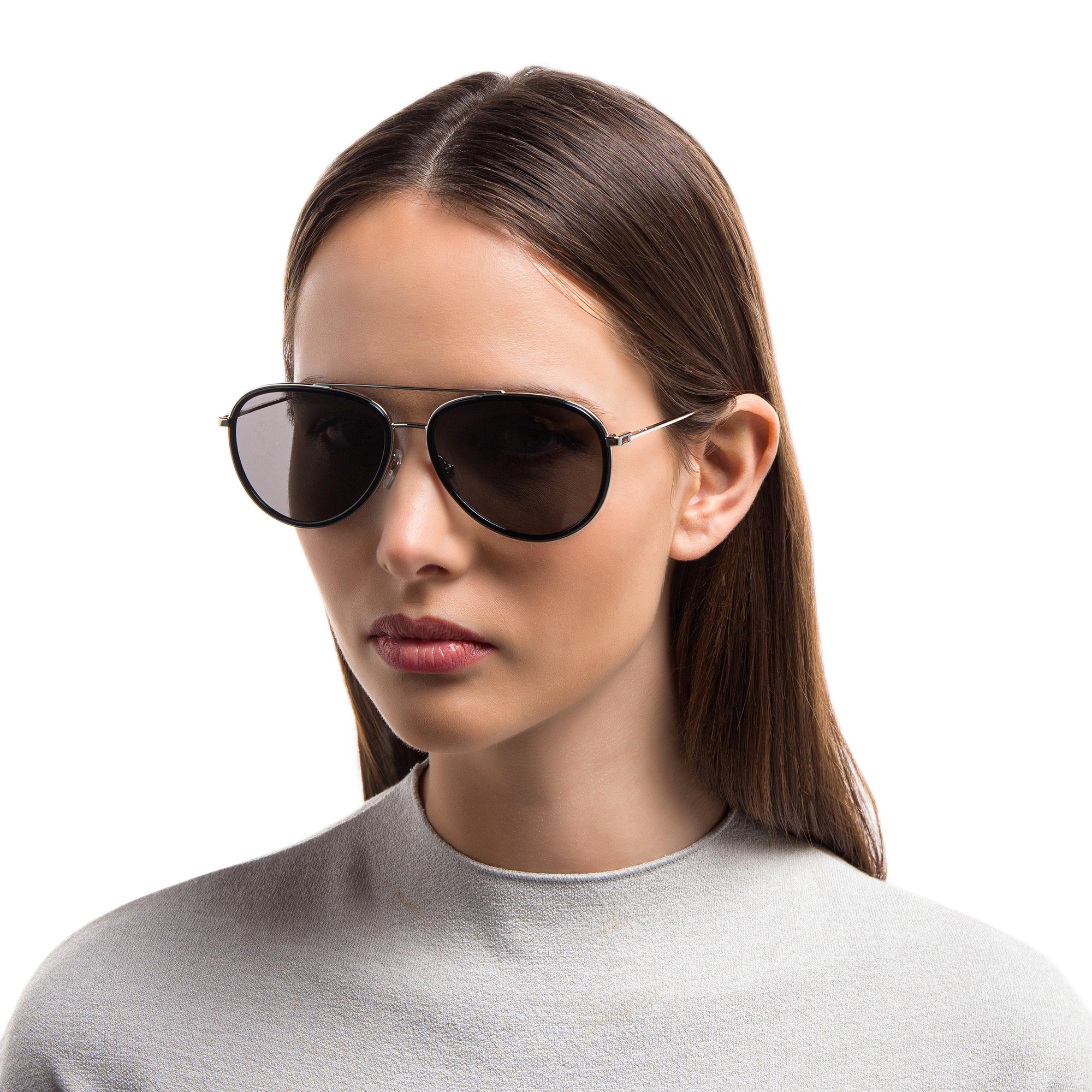 EYE'M Unisex Aviator Sunglasses in Black – Product Photo 6
