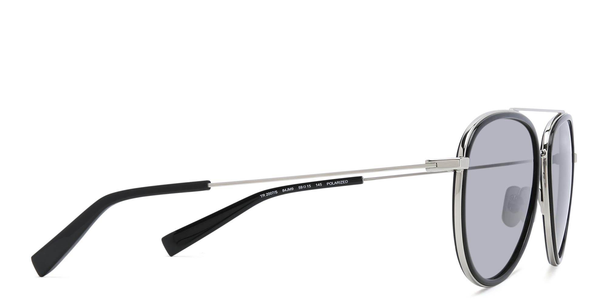 EYE'M Unisex Aviator Sunglasses in Black – Product Photo 3