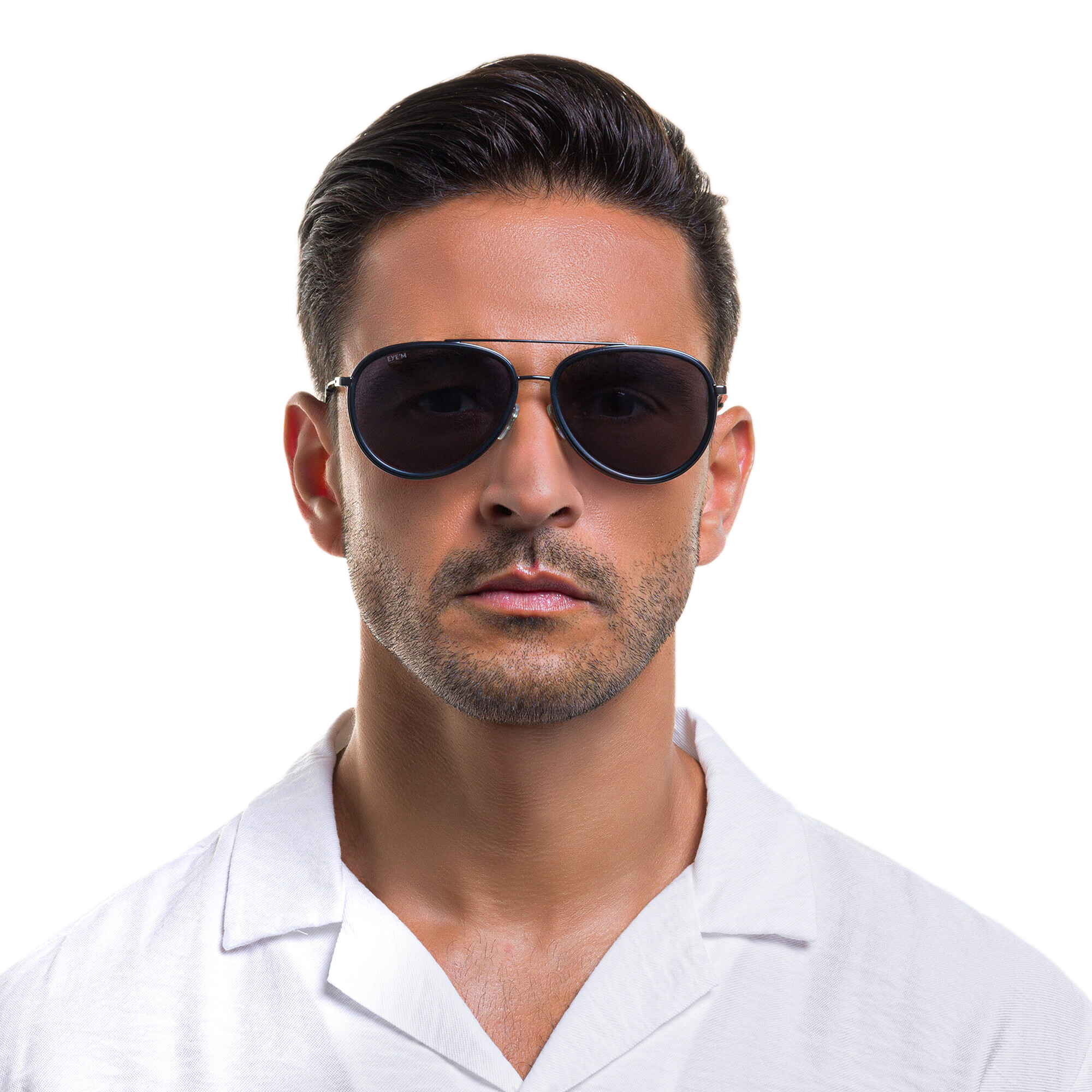Shop EYE'M Unisex Aviator Sunglasses in Black Grey online.