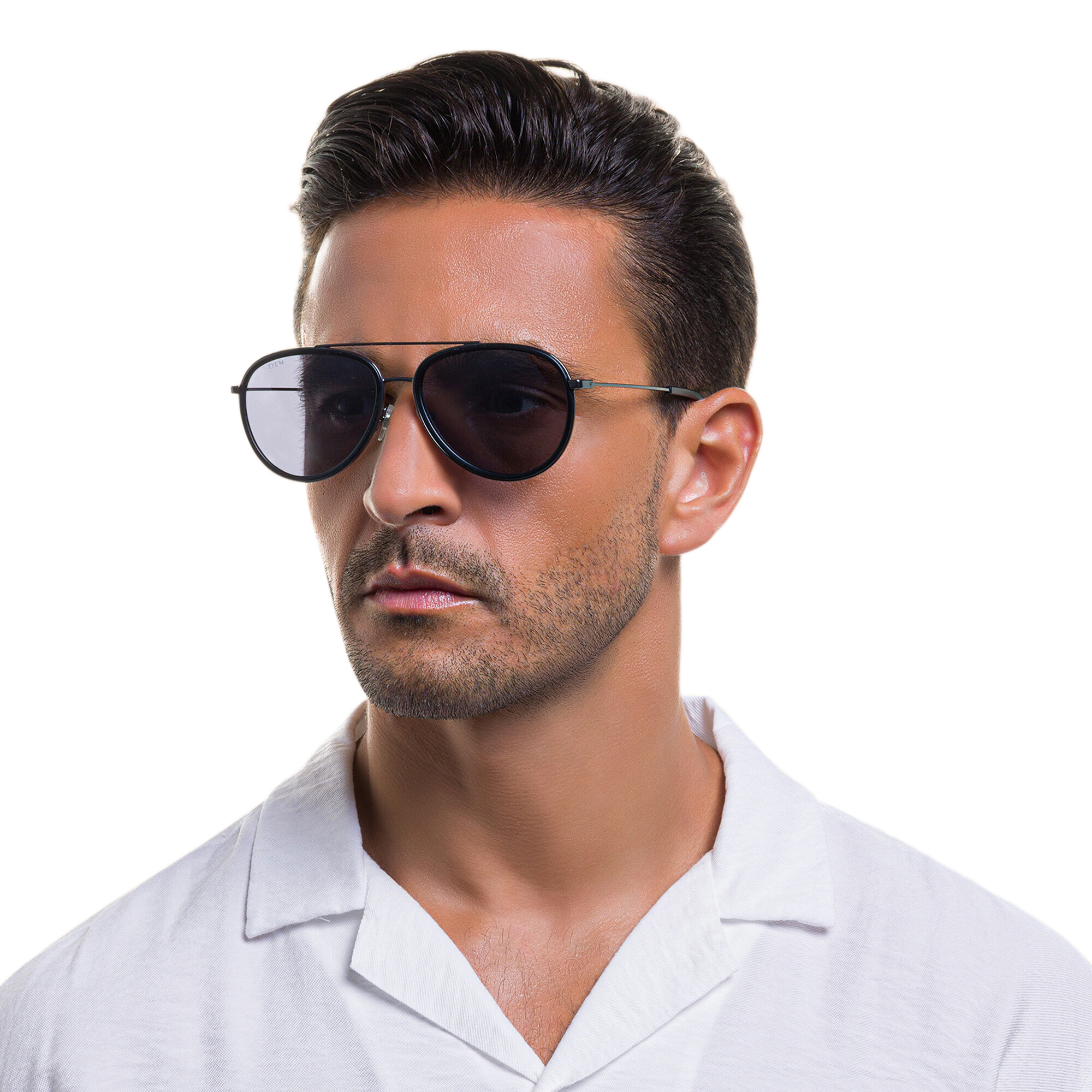 Shop EYE'M Unisex Aviator Sunglasses in Black Grey online.