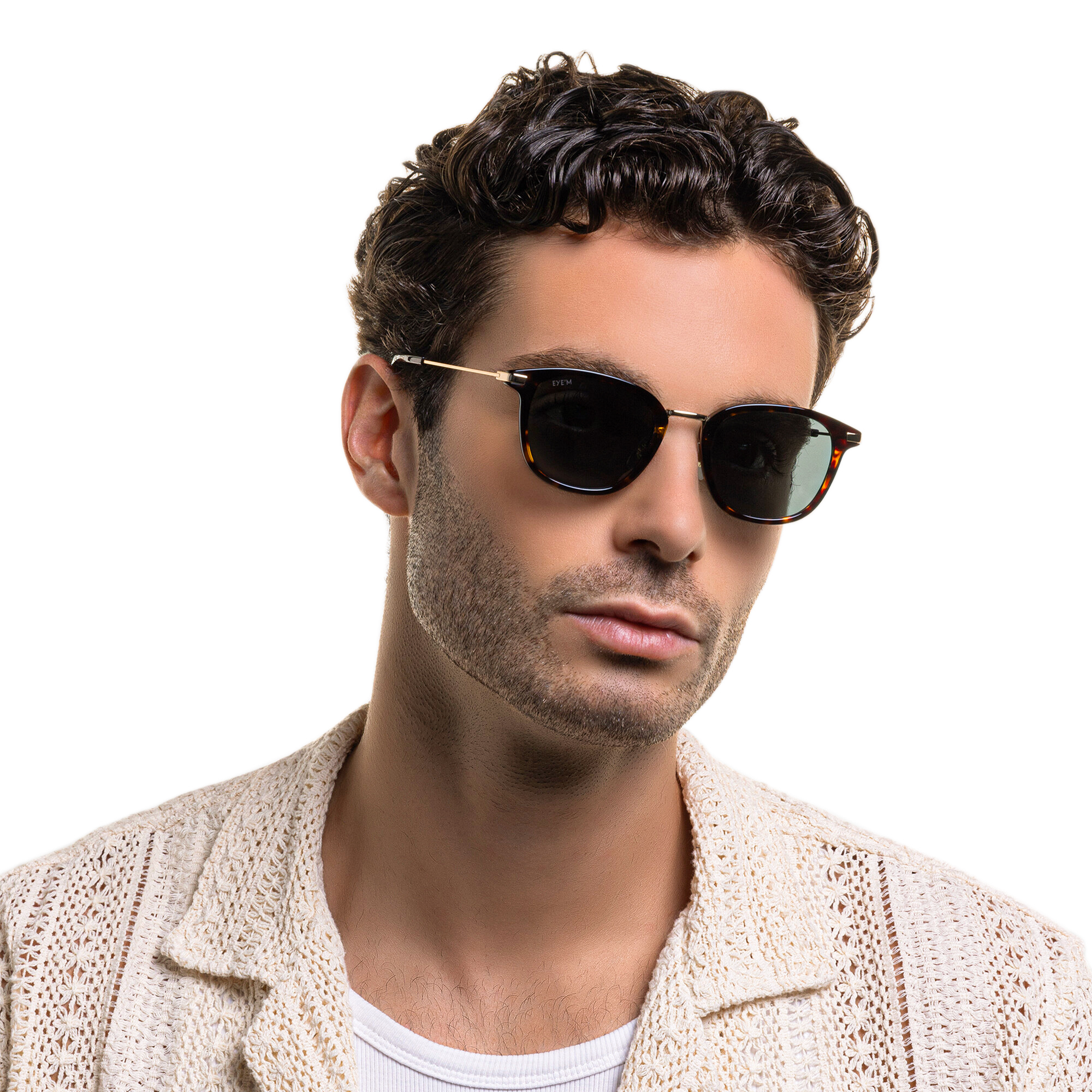 Shop EYE'M Unisex Square Sunglasses in Havana online.