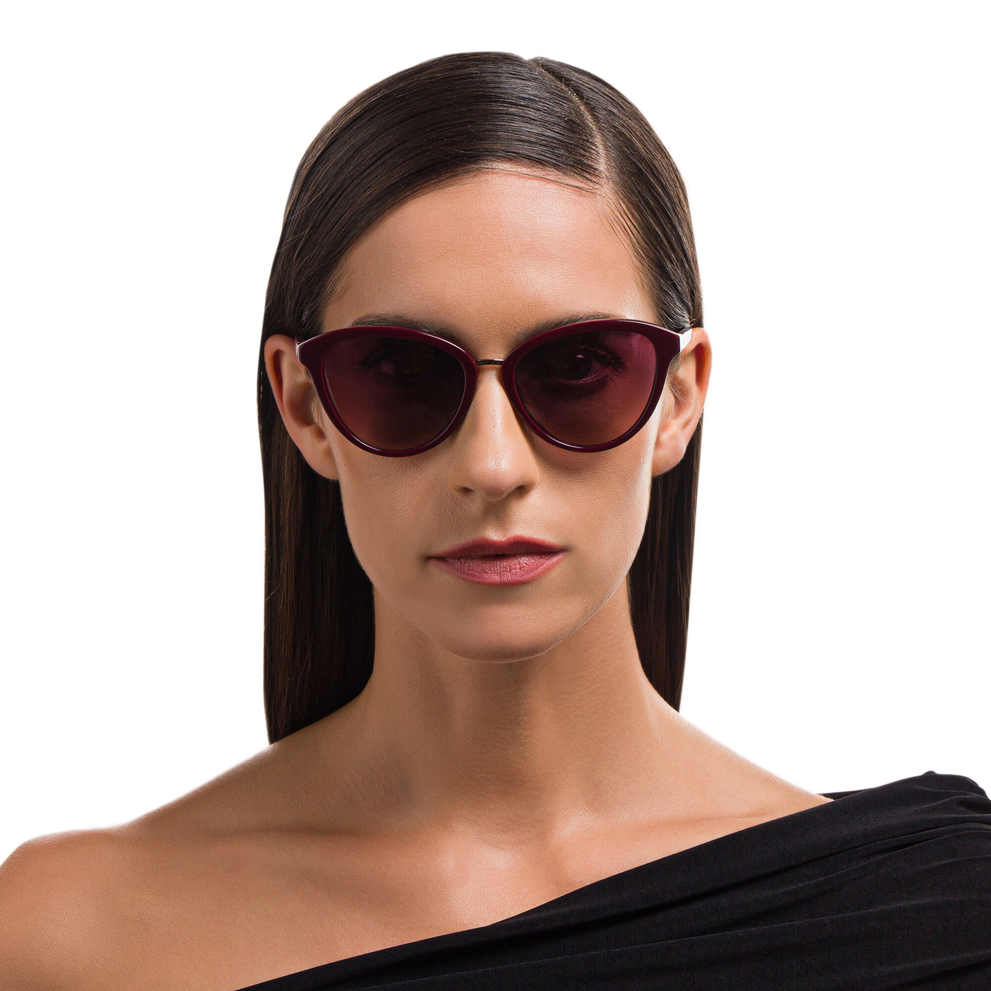 EYE'M Cat Eye Sunglasses in Red – Product Photo 5