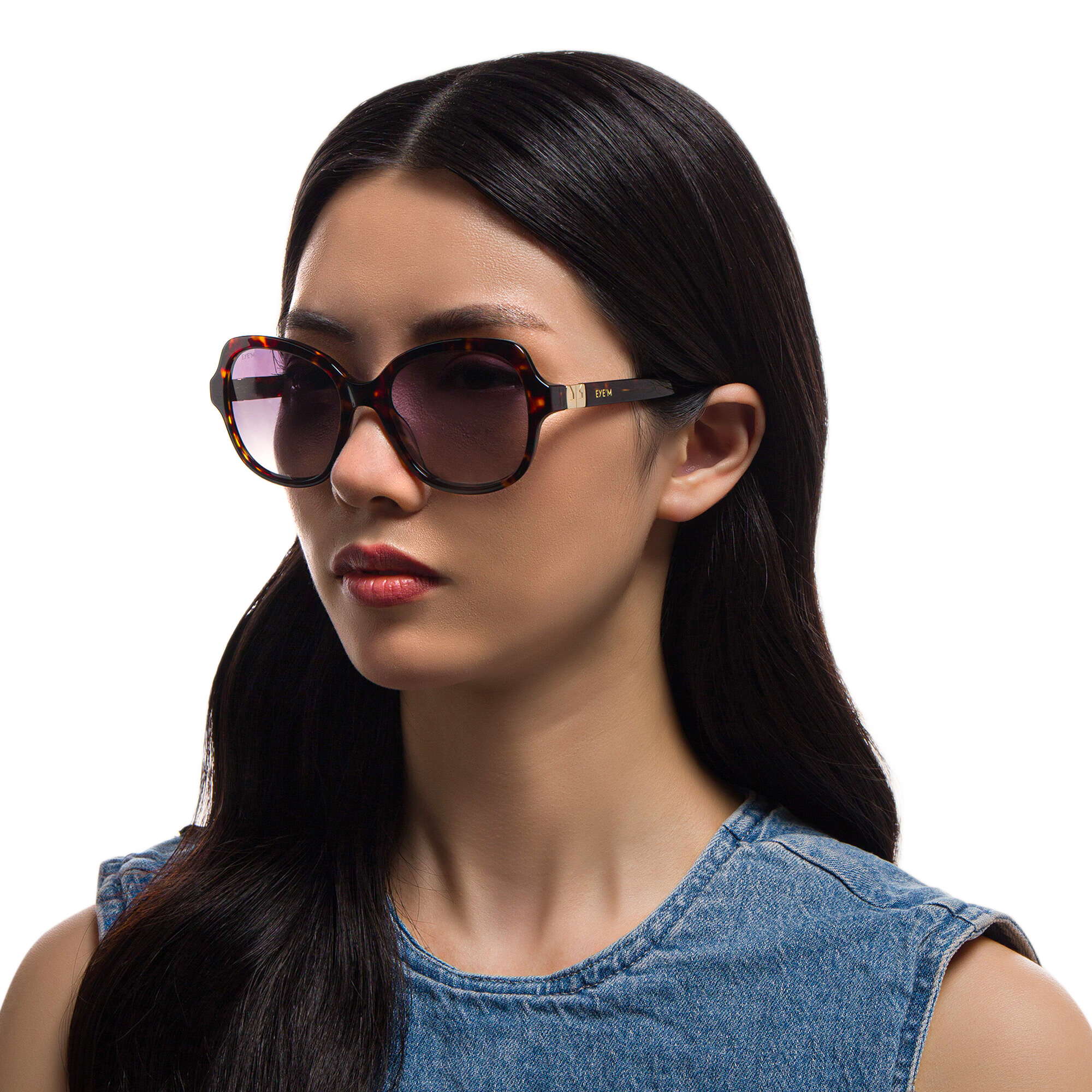 Shop EYE'M Square Sunglasses in Havana online.