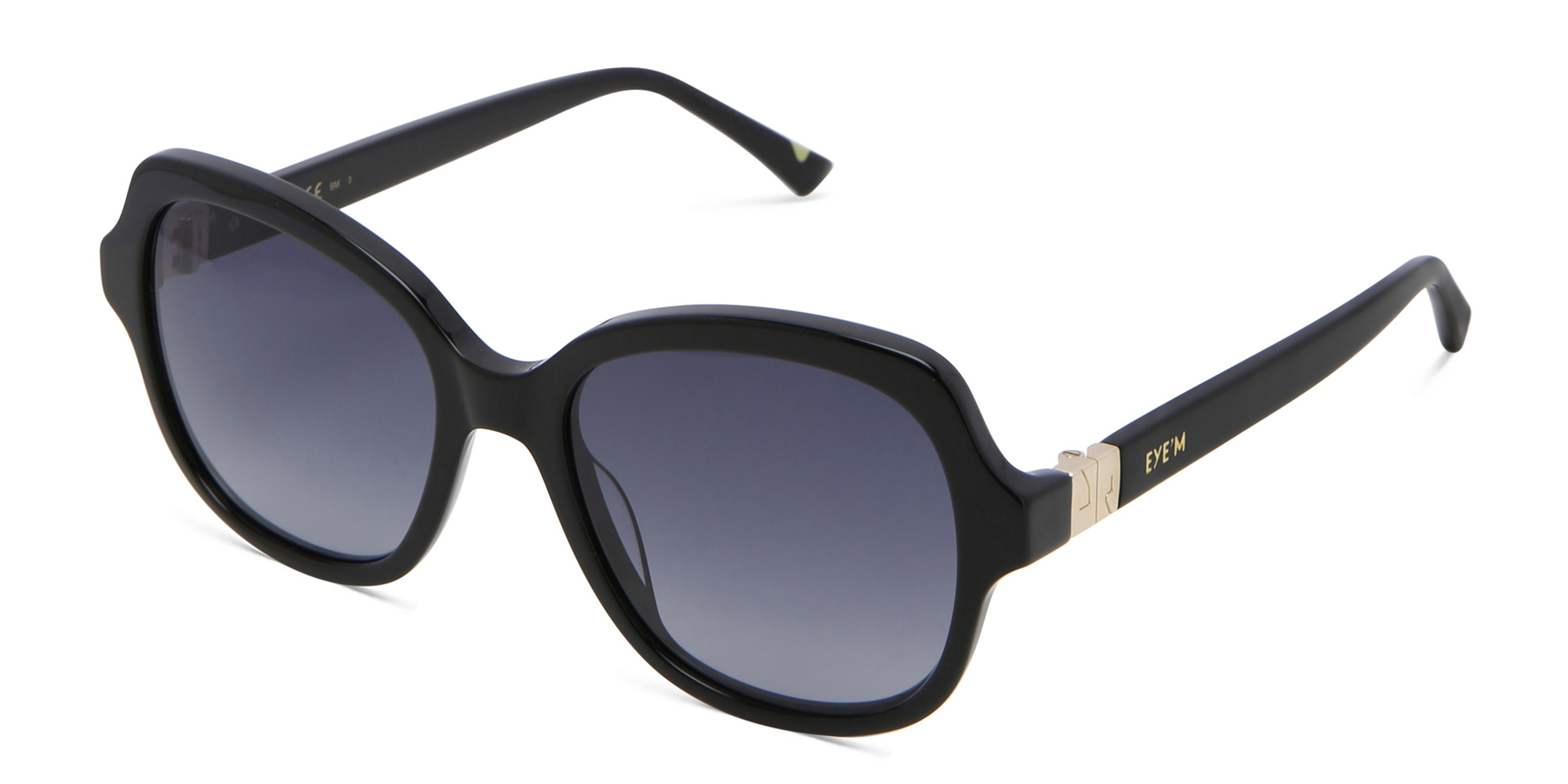 Shop EYE'M Square Sunglasses in Black online.