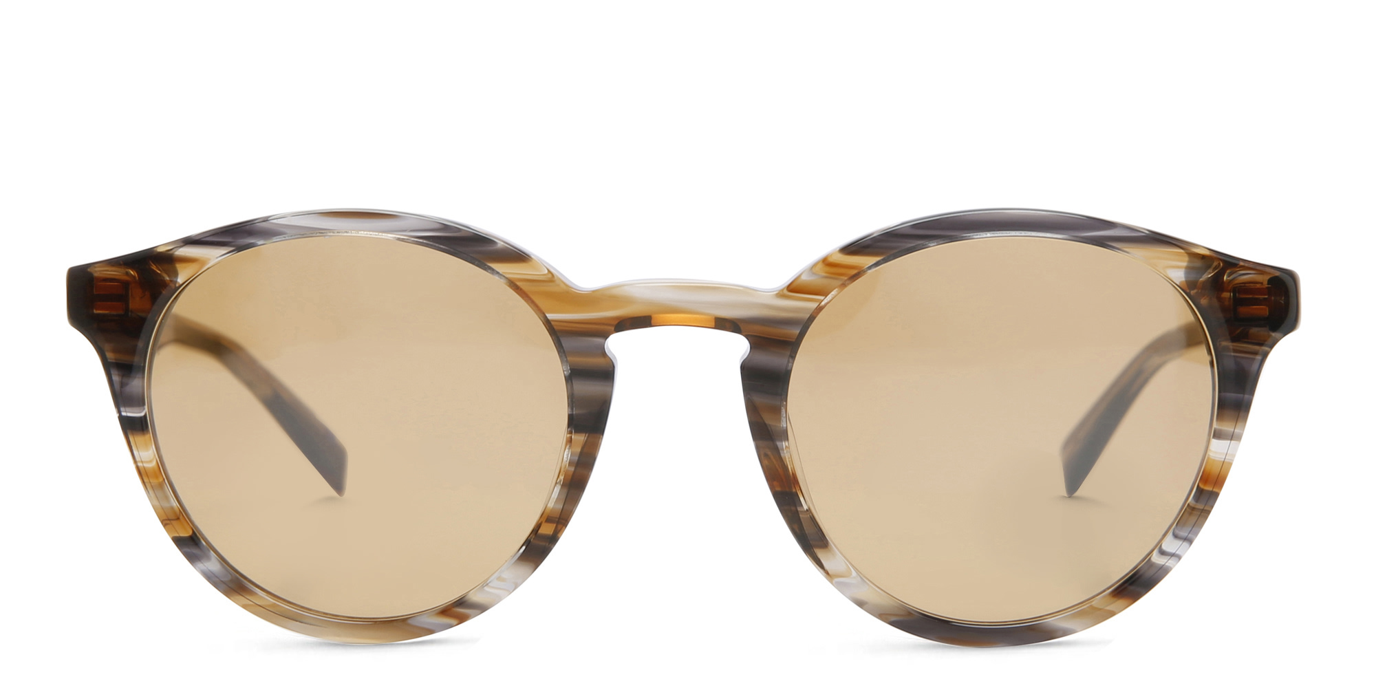 EYE'M Round Sunglasses in Brown – Product Photo 1