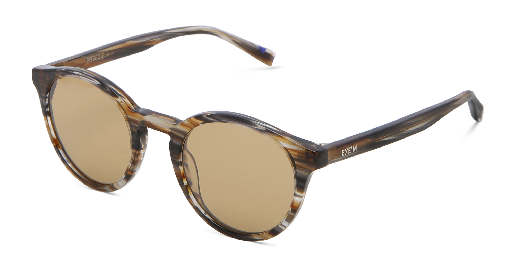 EYE'M Round Sunglasses in Brown – Product Photo 2