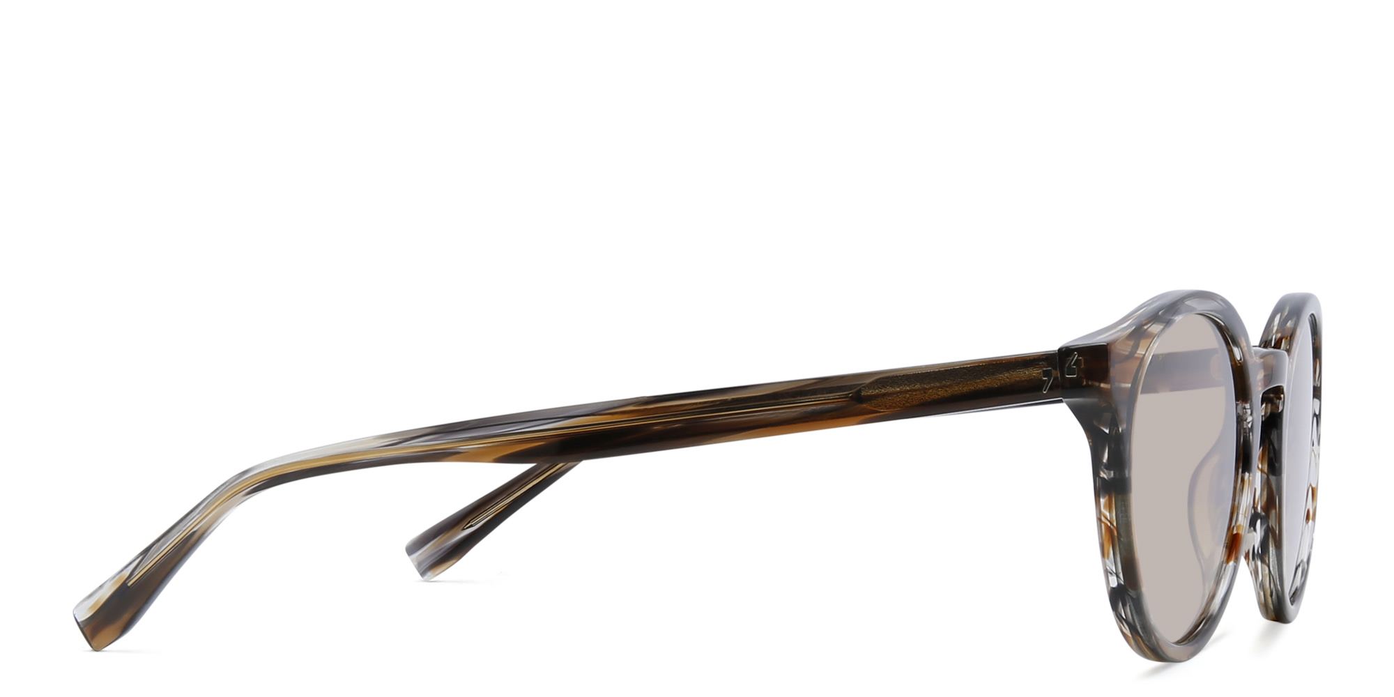 EYE'M Round Sunglasses in Brown – Product Photo 3