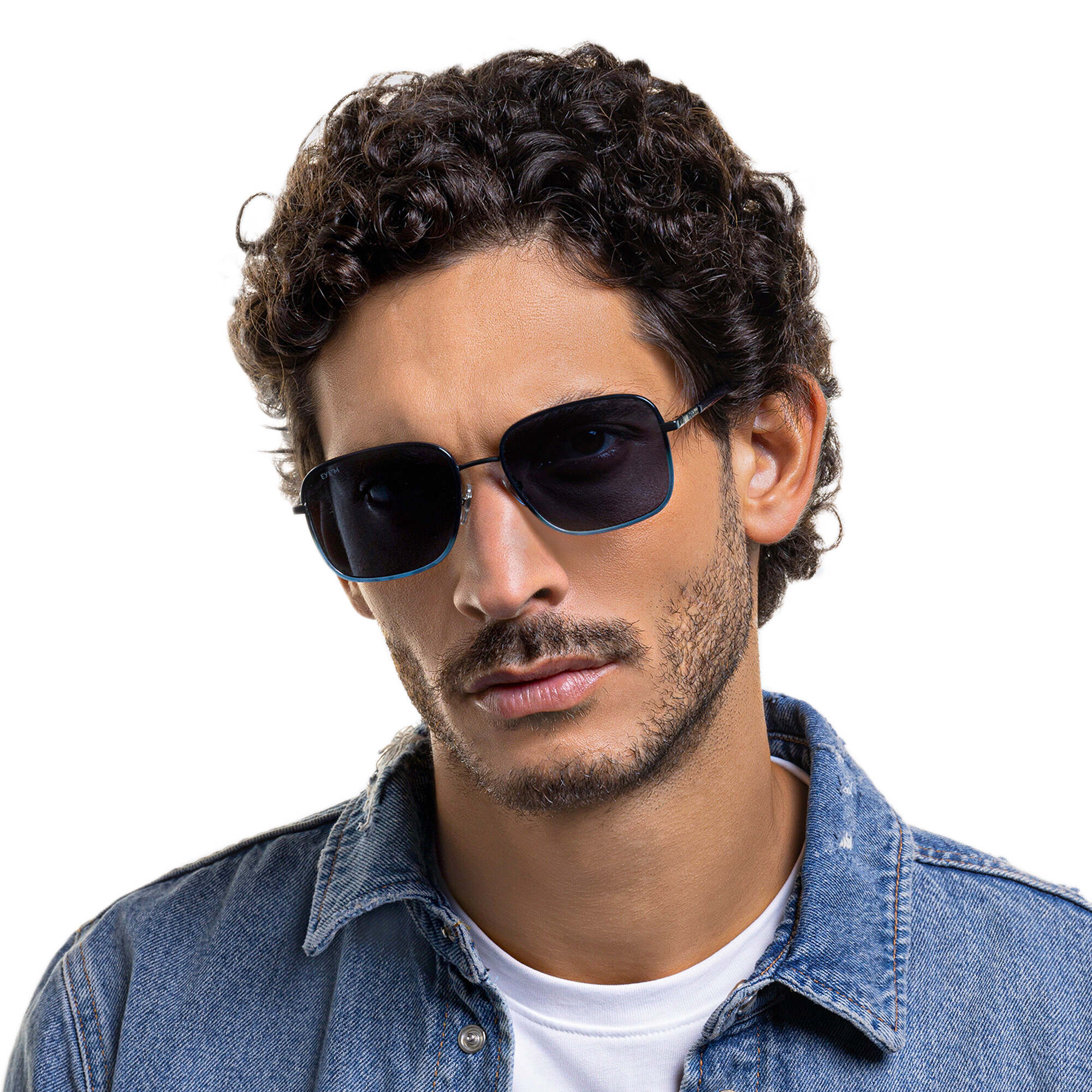 EYE'M Square Sunglasses in Gunmetal – Product Photo 6