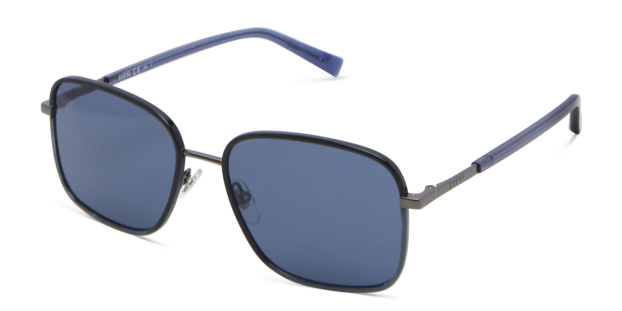 EYE'M Square Sunglasses in Gunmetal – Product Photo 2