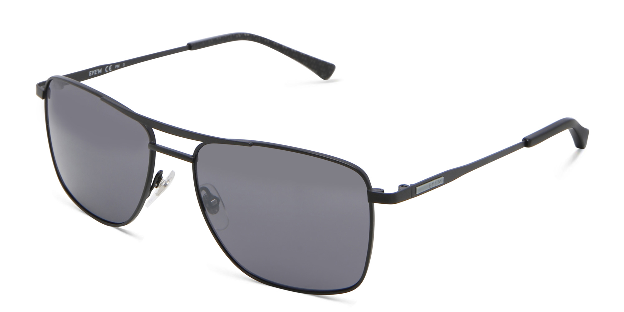 EYE'M Rectangle Sunglasses in Black – Product Photo 2