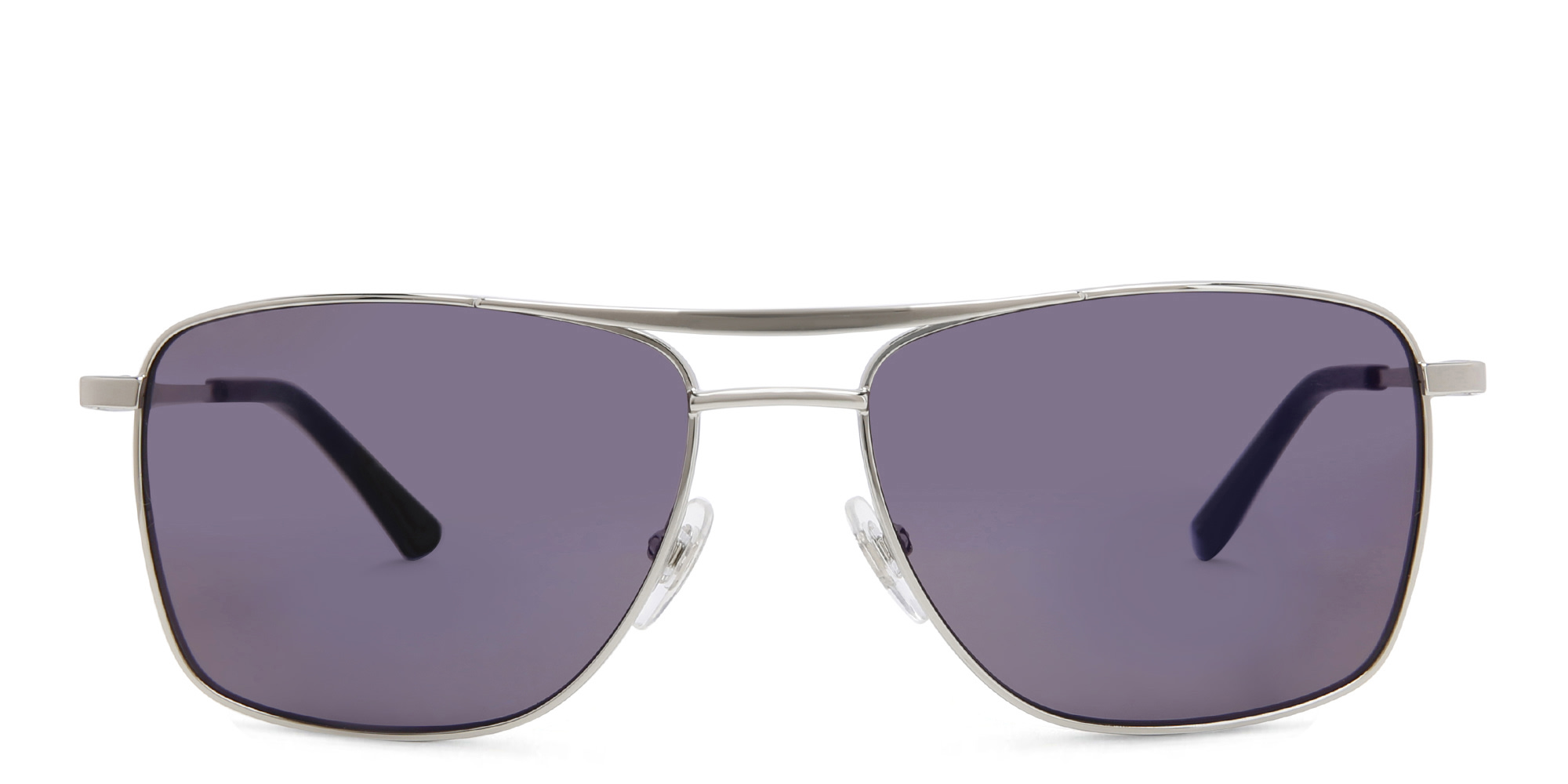 EYE'M Rectangle Sunglasses in Silver – Product Photo 1