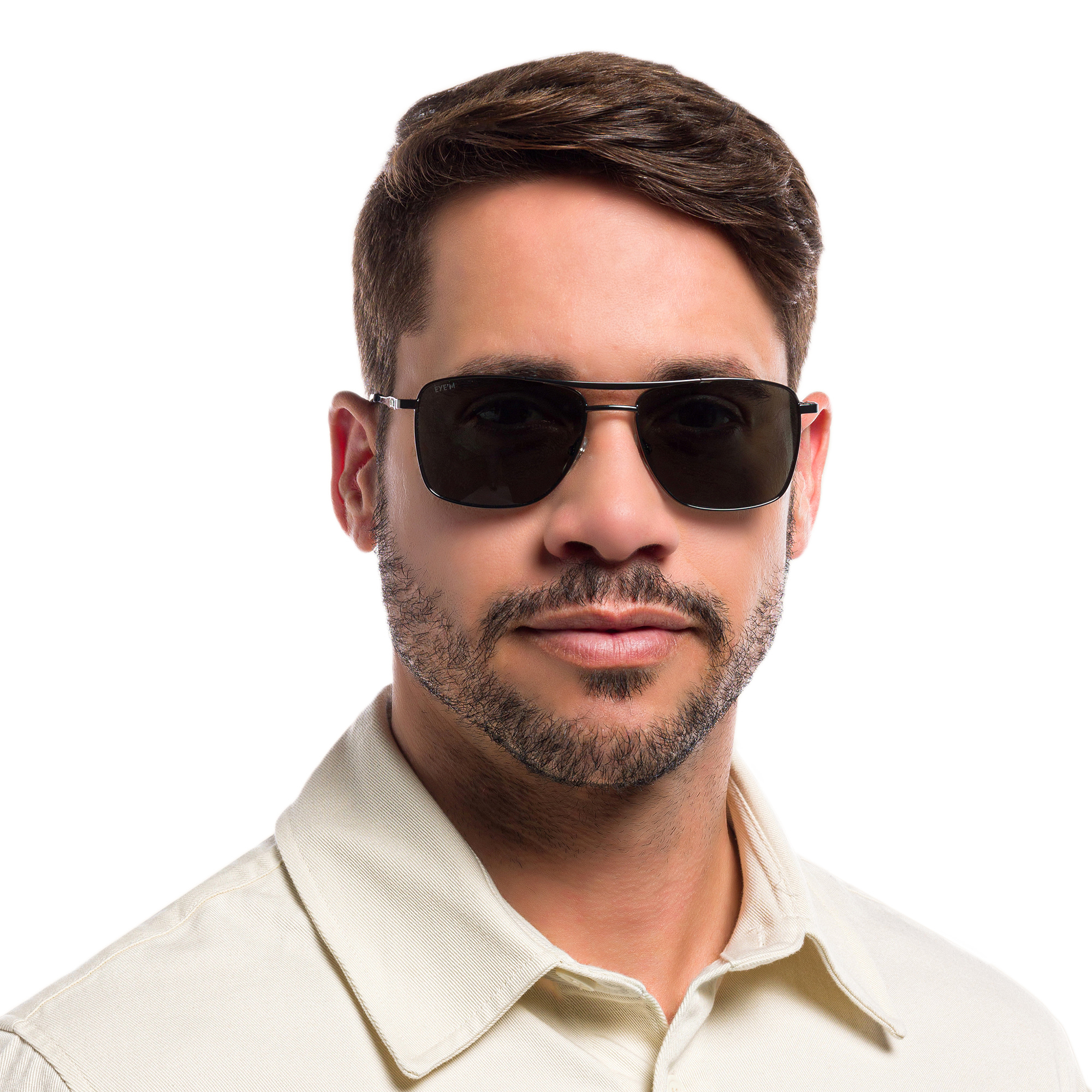 EYE'M Rectangle Sunglasses in Gunmetal – Product Photo 6