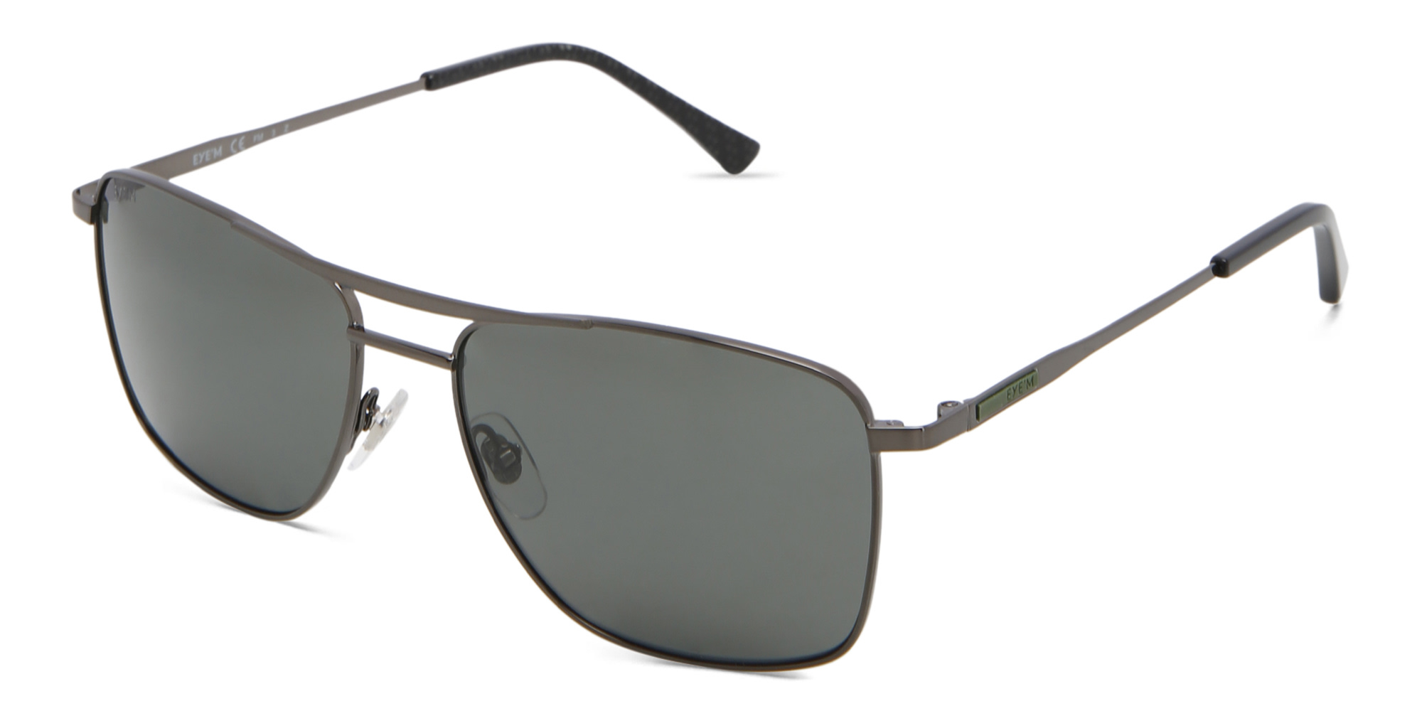 EYE'M Rectangle Sunglasses in Gunmetal – Product Photo 2