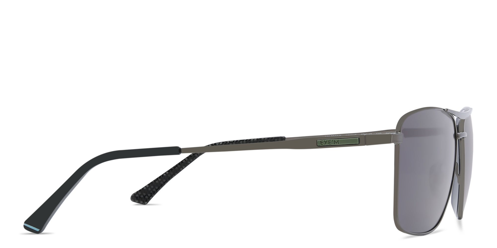 EYE'M Rectangle Sunglasses in Gunmetal – Product Photo 3