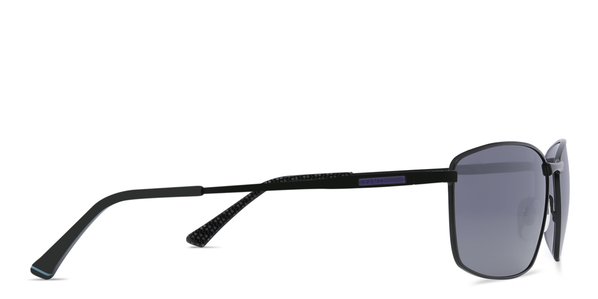 EYE'M Wide Rectangle Sunglasses in Black – Product Photo 3