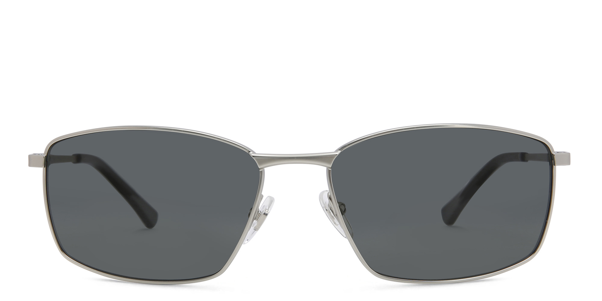 EYE'M Wide Rectangle Sunglasses in Silver – Product Photo 1
