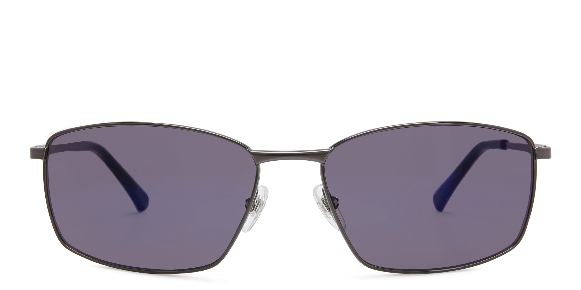EYE'M Wide Rectangle Sunglasses in Gunmetal – Product Photo 1