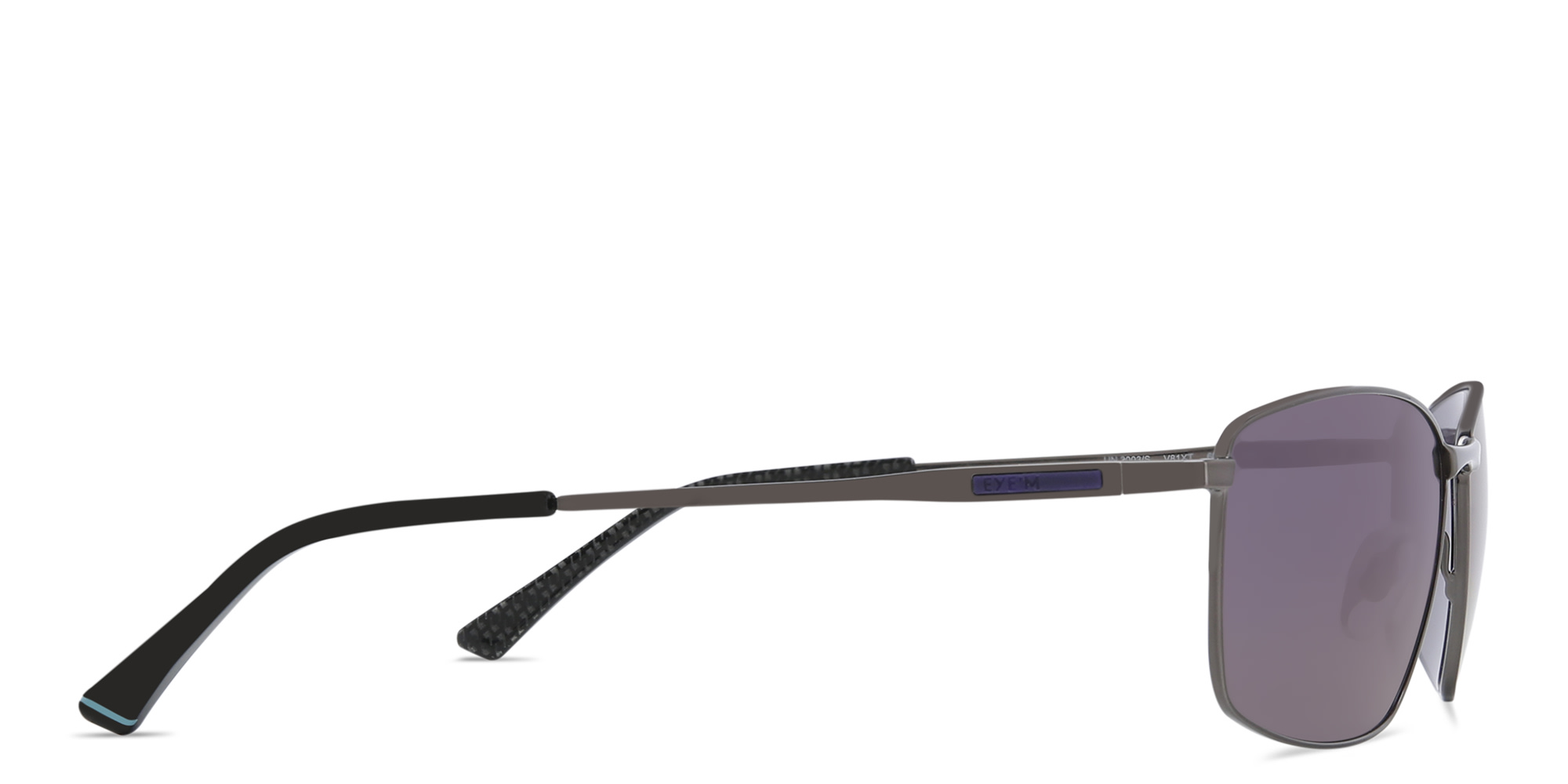 EYE'M Wide Rectangle Sunglasses in Gunmetal – Product Photo 3