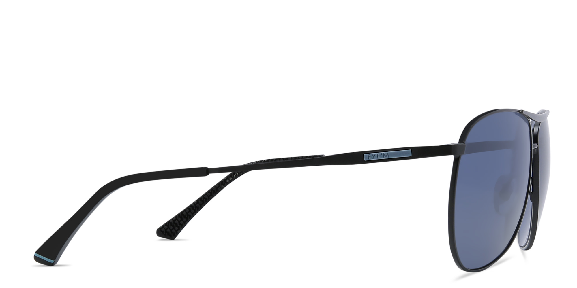 EYE'M Wide Aviator Sunglasses in Black – Product Photo 3