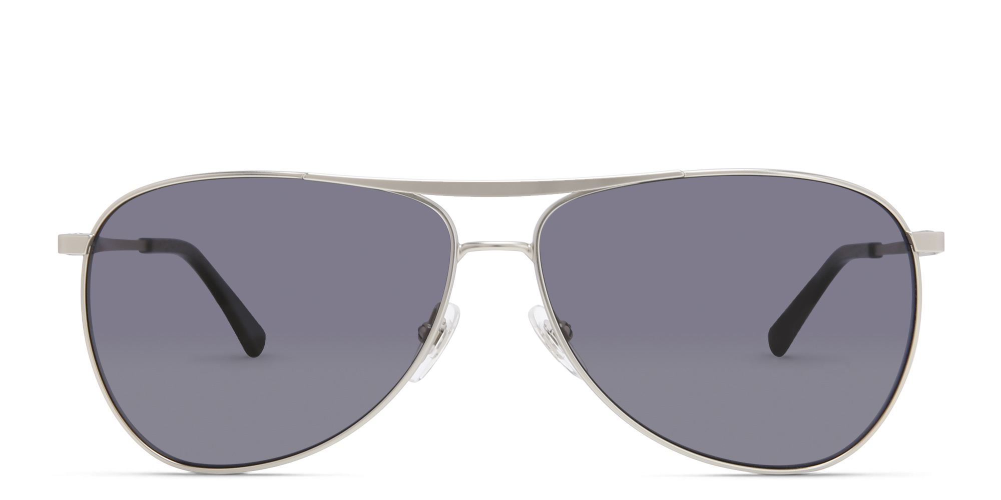 EYE'M Wide Aviator Sunglasses in Silver – Product Photo 1
