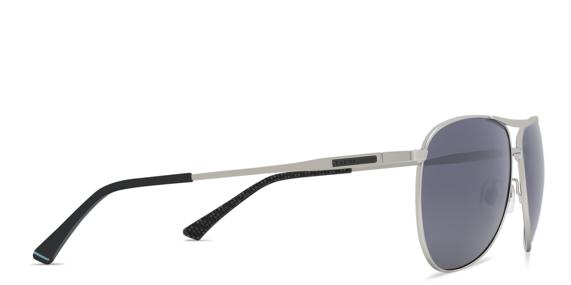 EYE'M Wide Aviator Sunglasses in Silver – Product Photo 3