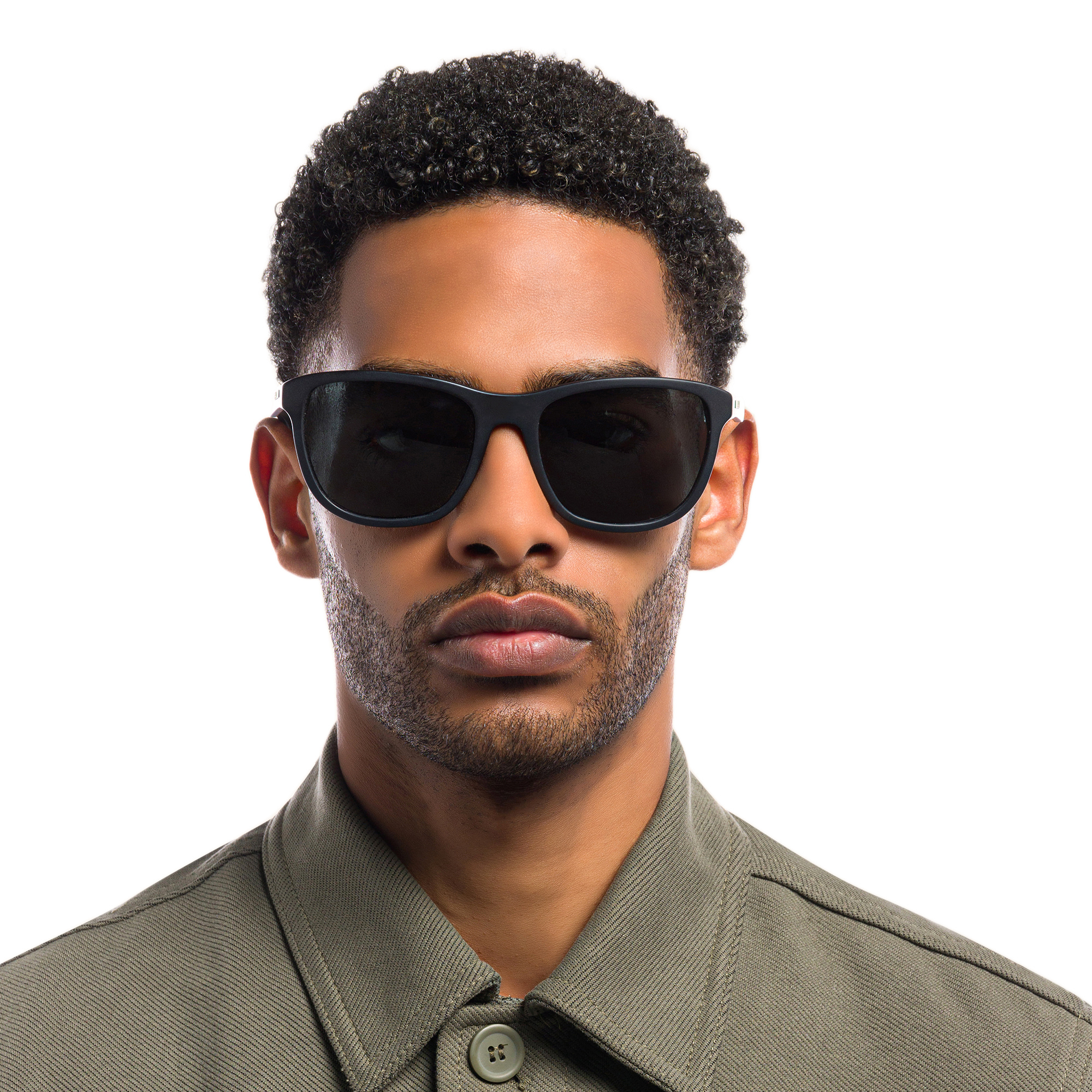 Shop EYE'M Square Sunglasses in Black online.