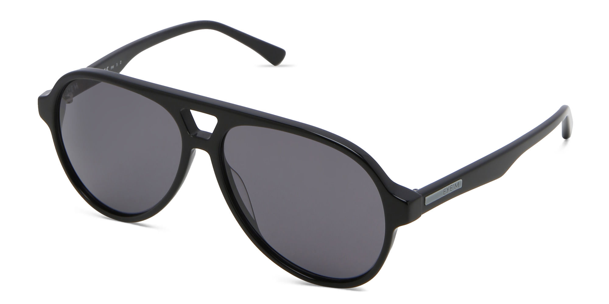 Shop EYE'M Aviator Sunglasses in Shiny Black online.