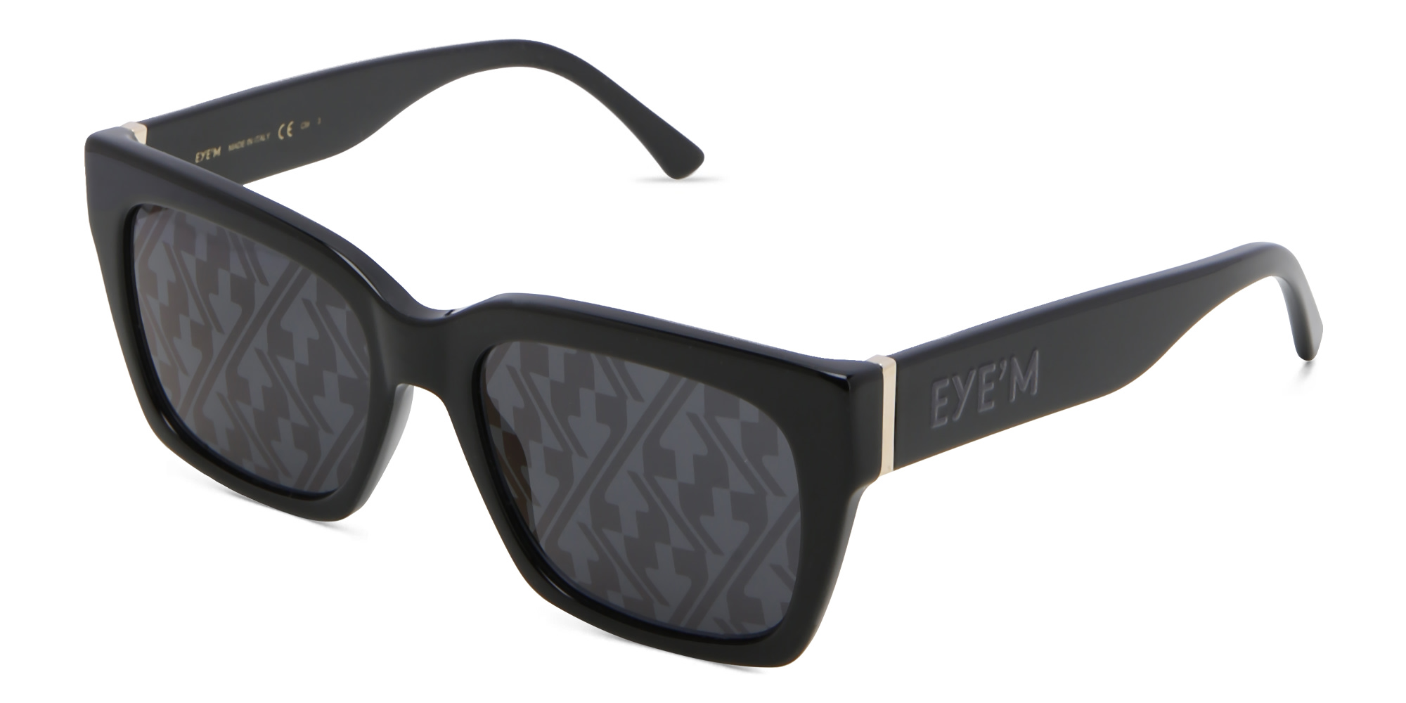 EYE'M Square Sunglasses in Black – Product Photo 2
