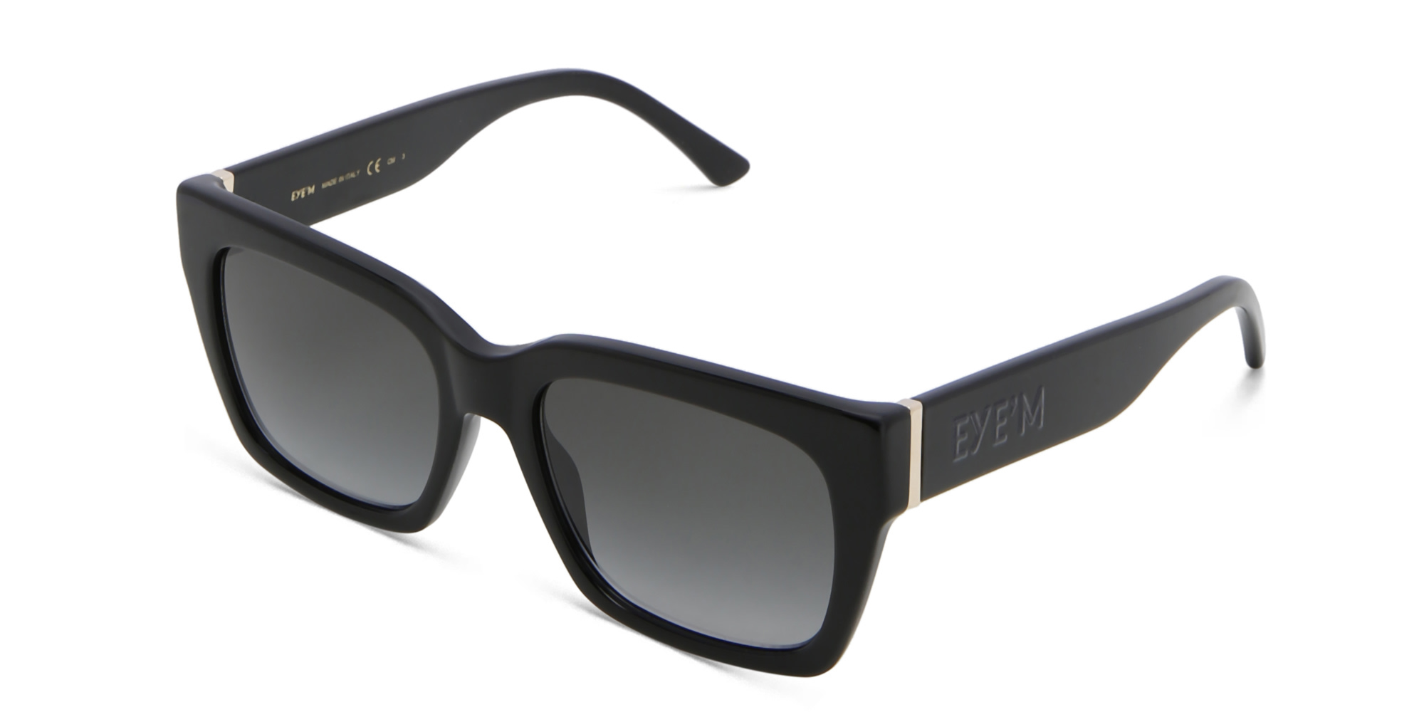 EYE'M Square Sunglasses in Black – Product Photo 2