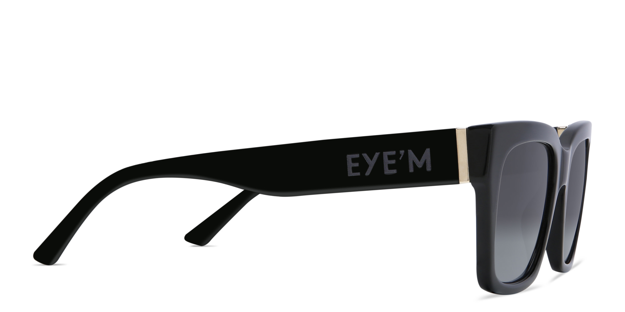 EYE'M Square Sunglasses in Black – Product Photo 3