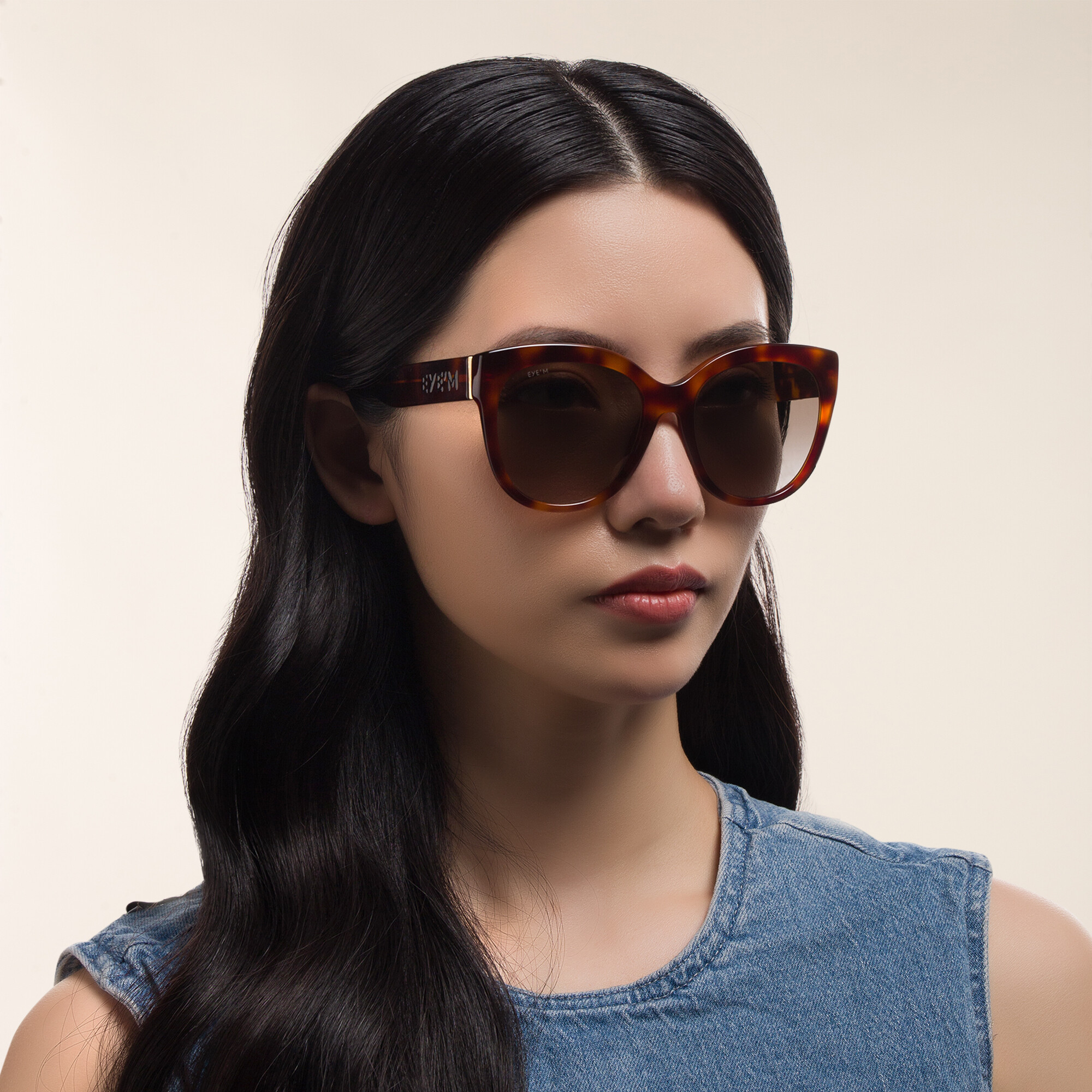 Shop EYE'M Cat Eye Sunglasses in Havana online.