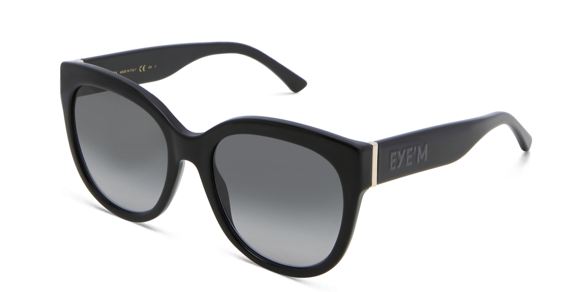 EYE'M Cat Eye Sunglasses in Black – Product Photo 2