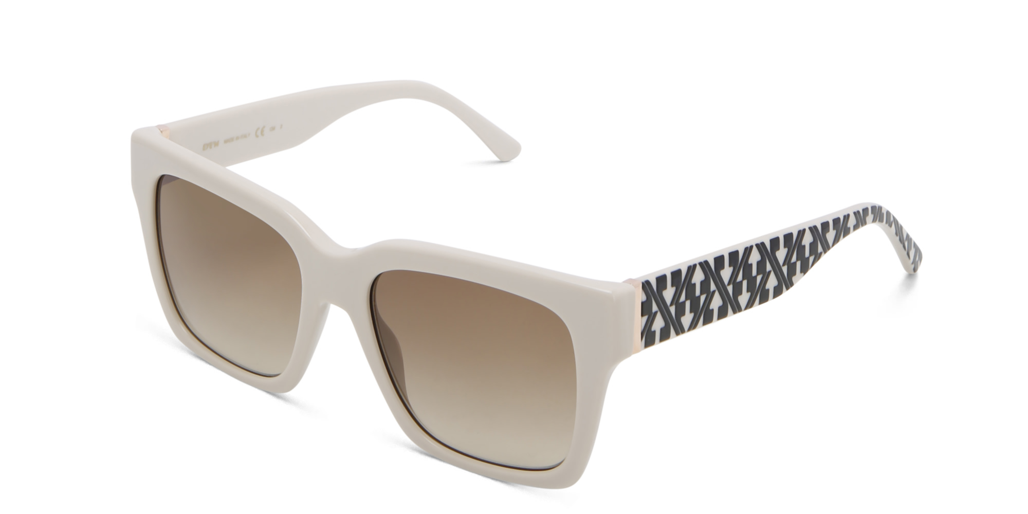 EYE'M Square Sunglasses in White – Product Photo 2