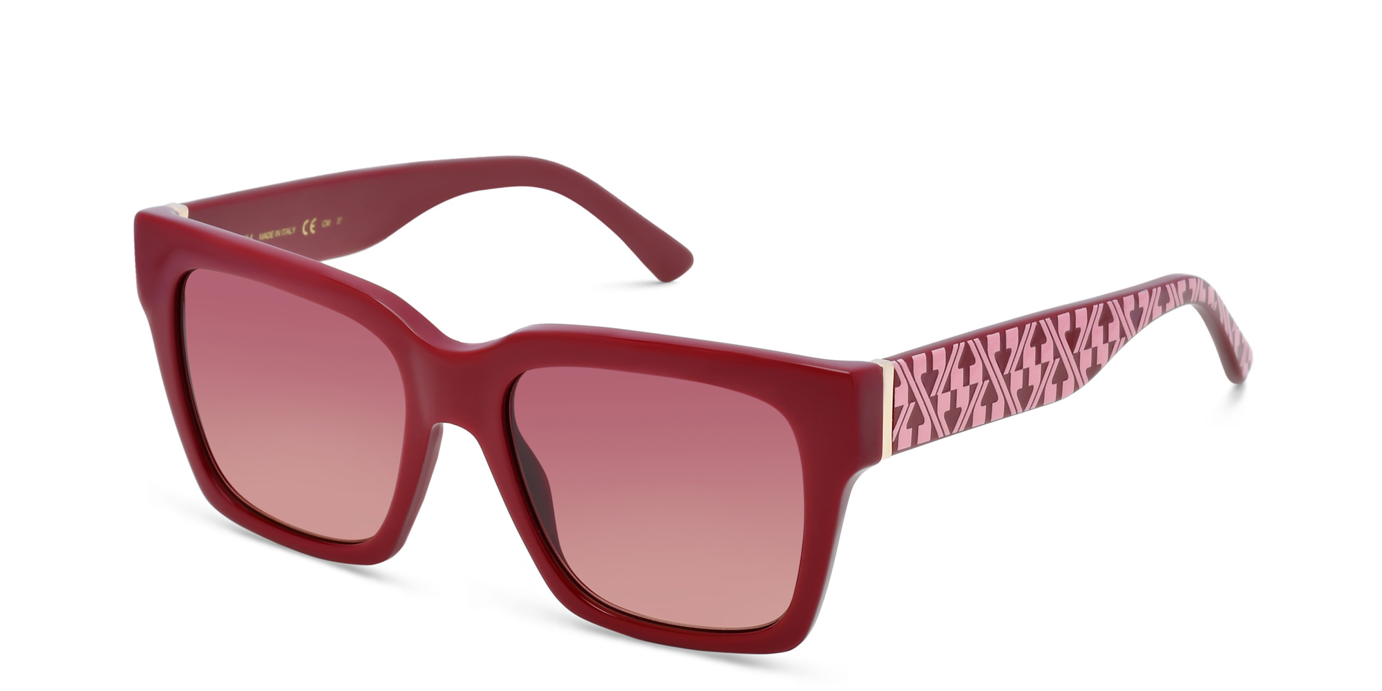 EYE'M Square Sunglasses in Red – Product Photo 2