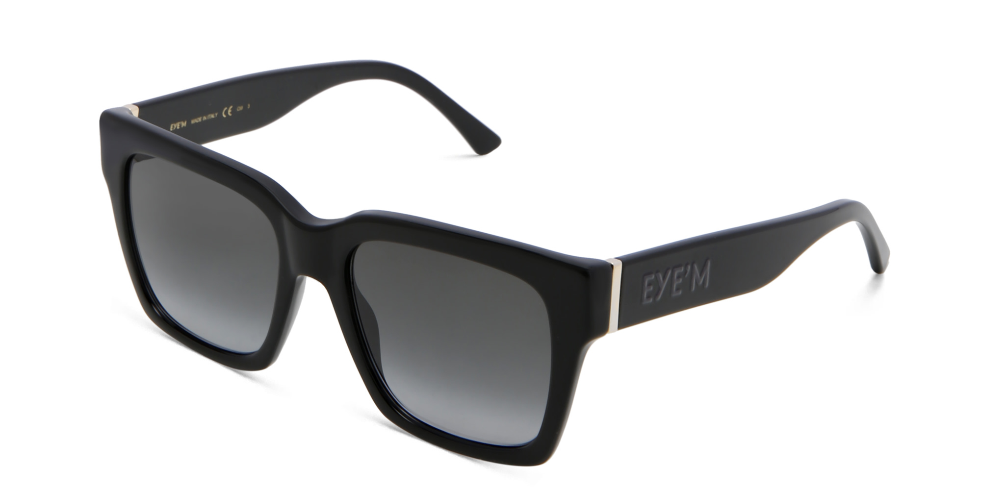 EYE'M Square Sunglasses in Black – Product Photo 2