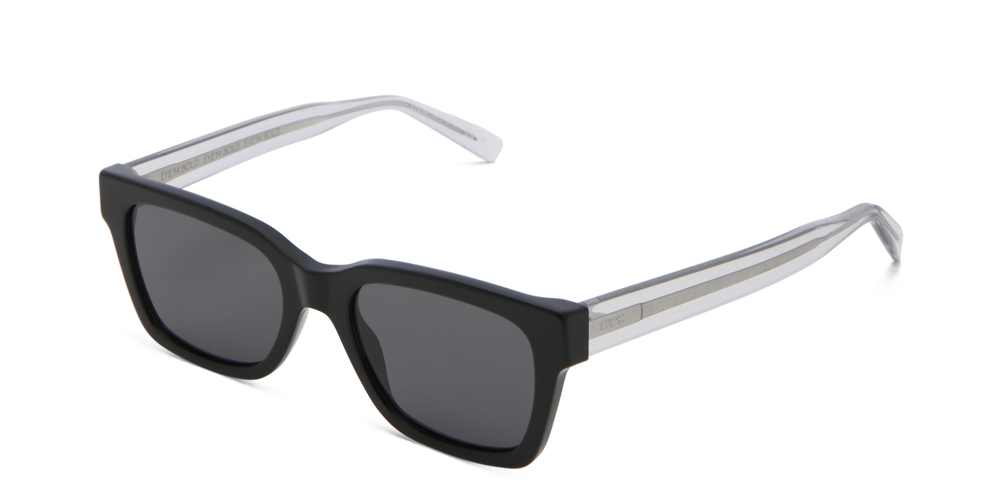 EYE'M Square Sunglasses in Black – Product Photo 2