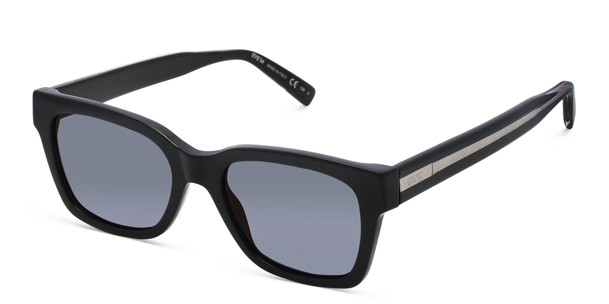 تسوق نظارات شمسية EYE'M Bold بإطار مربّع EYE'M بلون أسود فضي أونلاين.