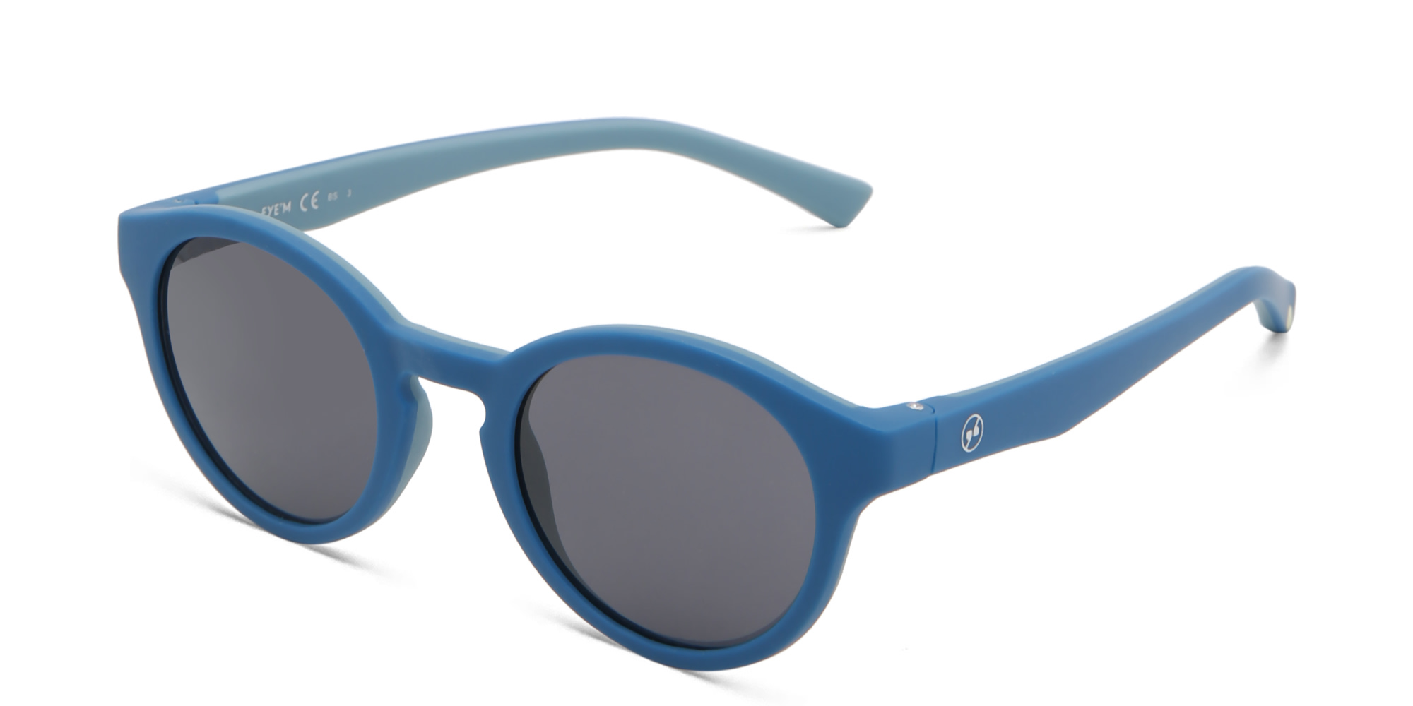 EYE'M Kids Round Sunglasses in Blue – Product Photo 2