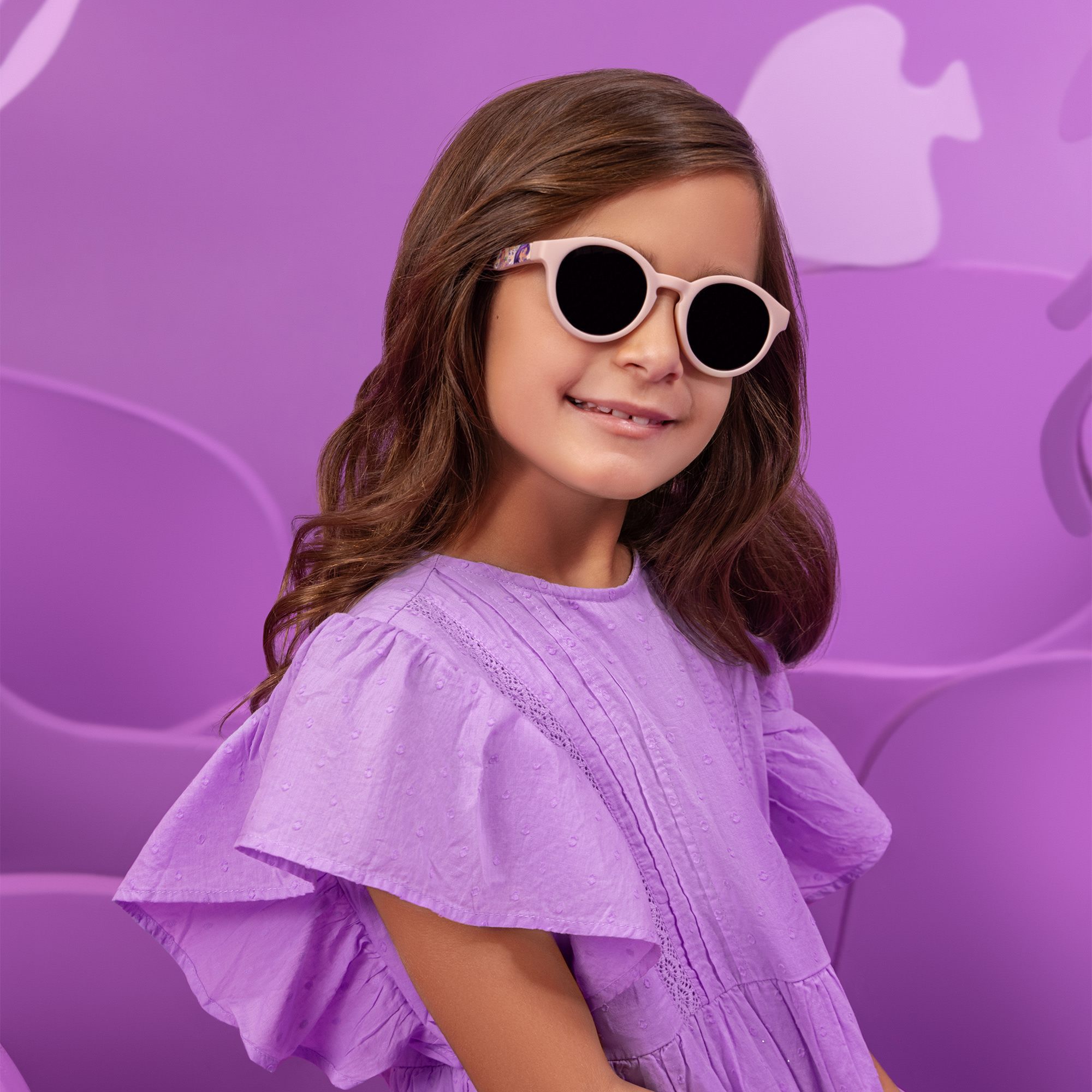 EYE'M Disney Princesses Kids Round Sunglasses in Nude – Product Photo 6