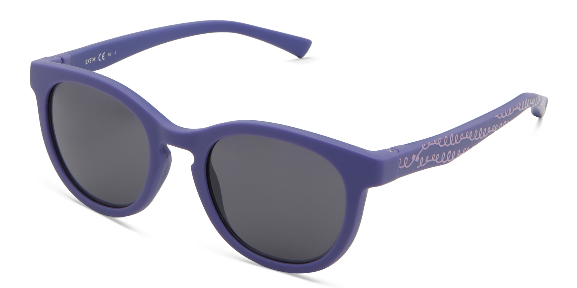 EYE'M Kids Round Sunglasses in Purple – Product Photo 2