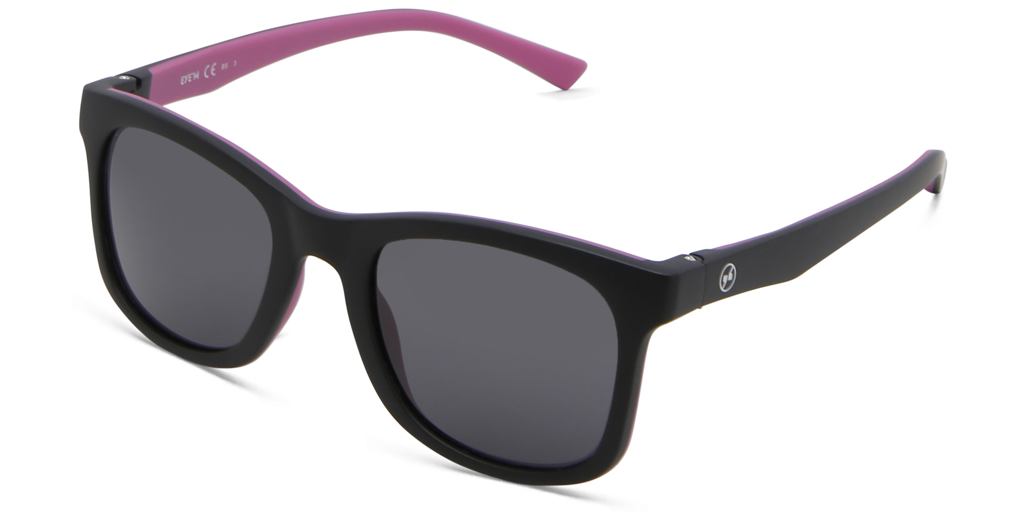 EYE'M Kids Square Sunglasses in Black – Product Photo 2
