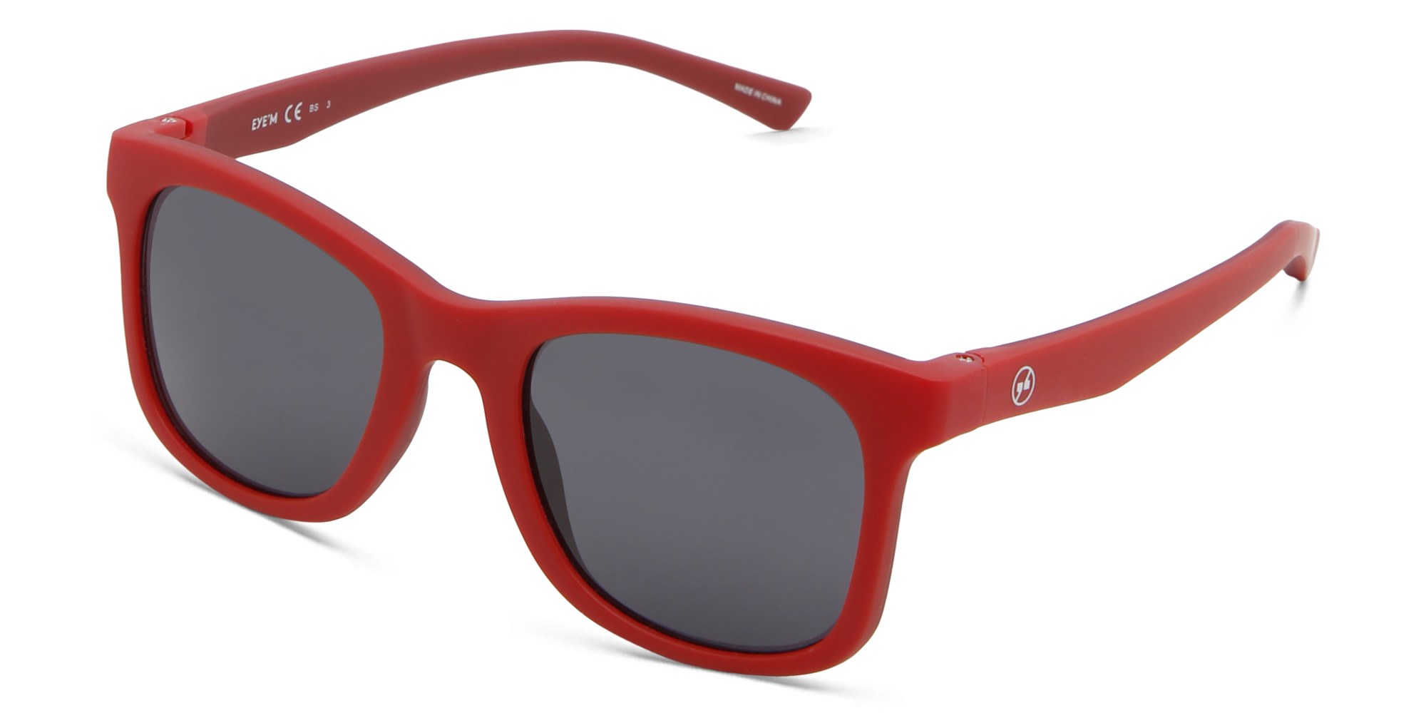 EYE'M Kids Square Sunglasses in Red – Product Photo 2