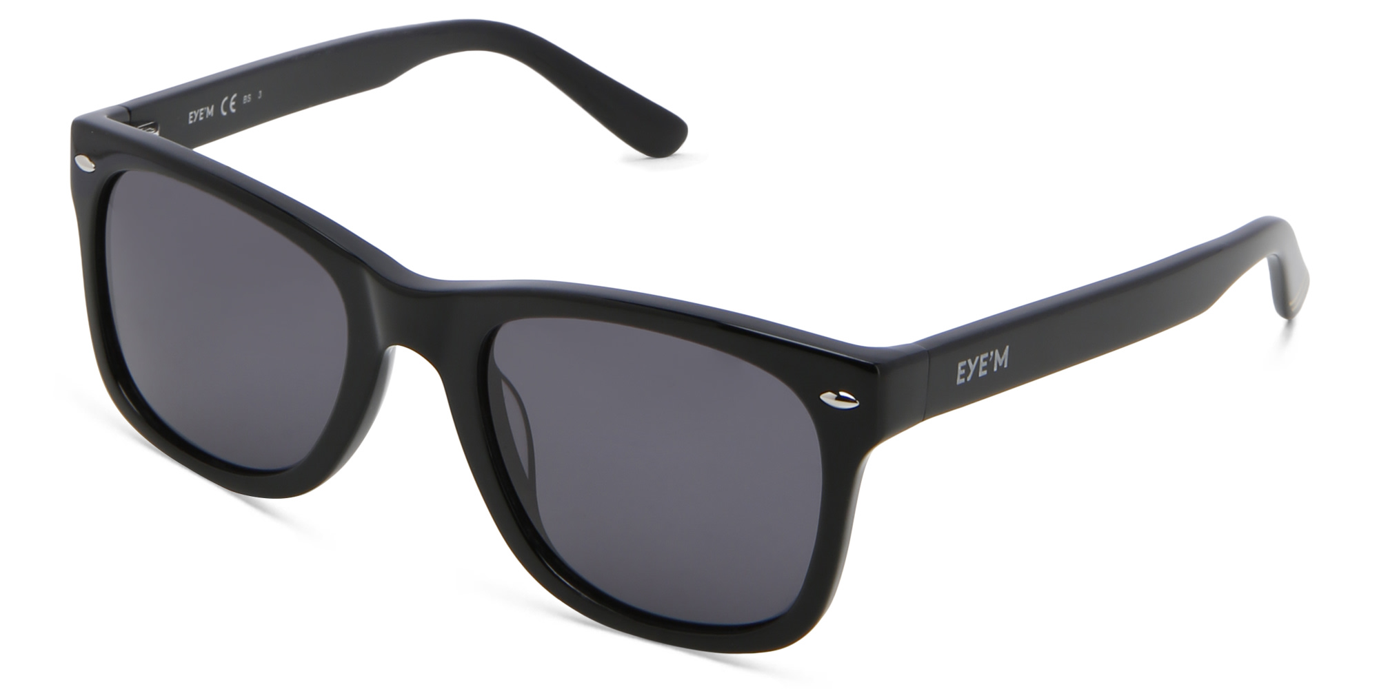 EYE'M Kids Square Sunglasses in Black – Product Photo 2