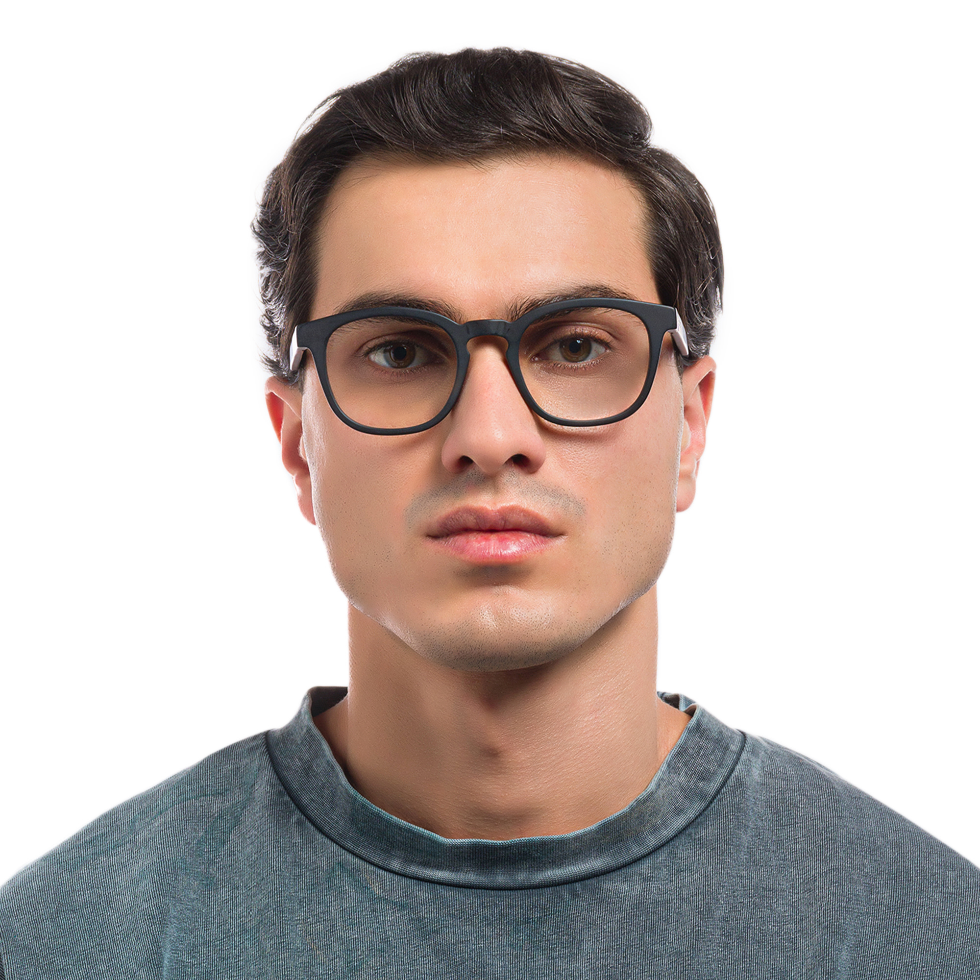 EYE'M Square Eyeglasses in Black – Product Photo 5
