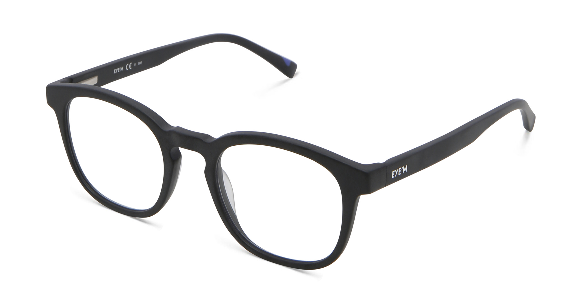 EYE'M Square Eyeglasses in Black – Product Photo 2