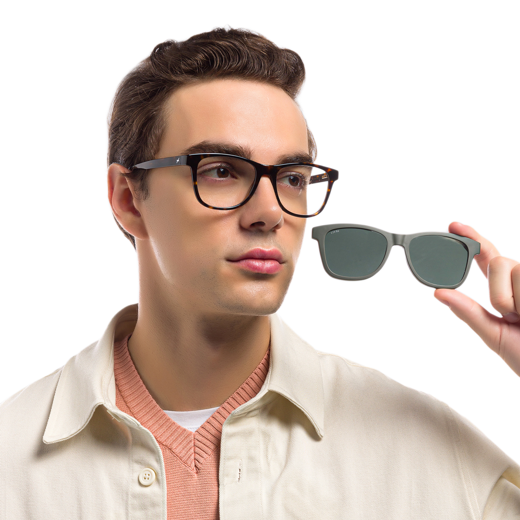 EYE'M Square Eyeglasses in Havana – Product Photo 9