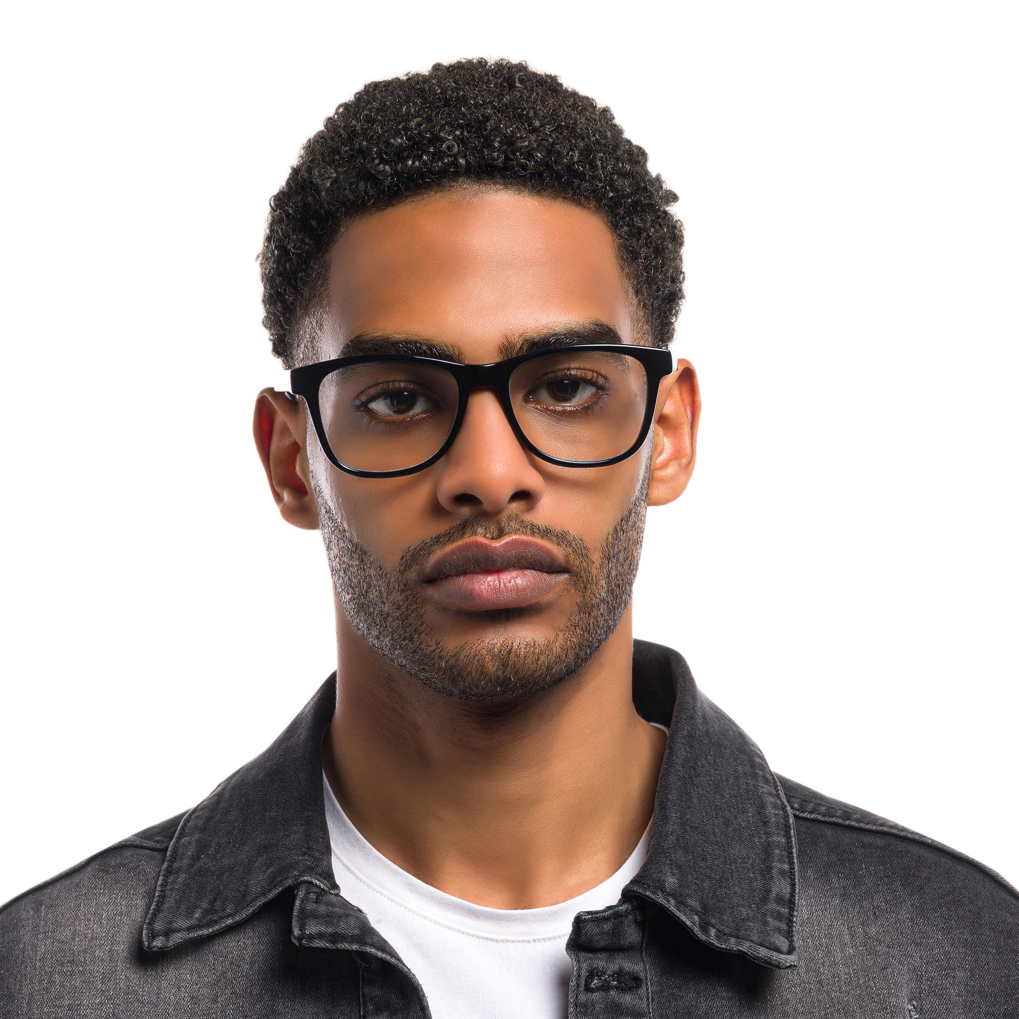 EYE'M Square Eyeglasses in Black – Product Photo 5