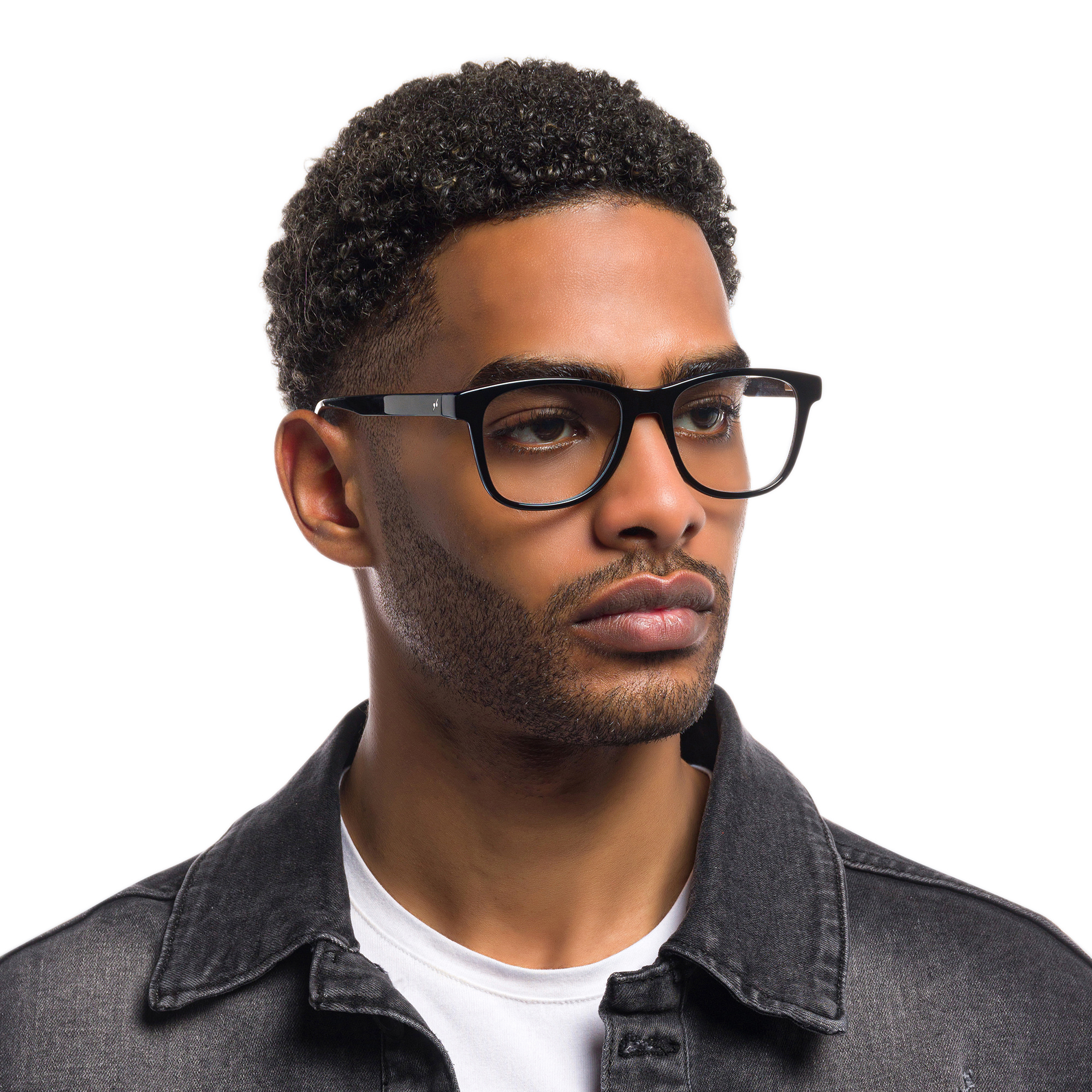EYE'M Square Eyeglasses in Black – Product Photo 6