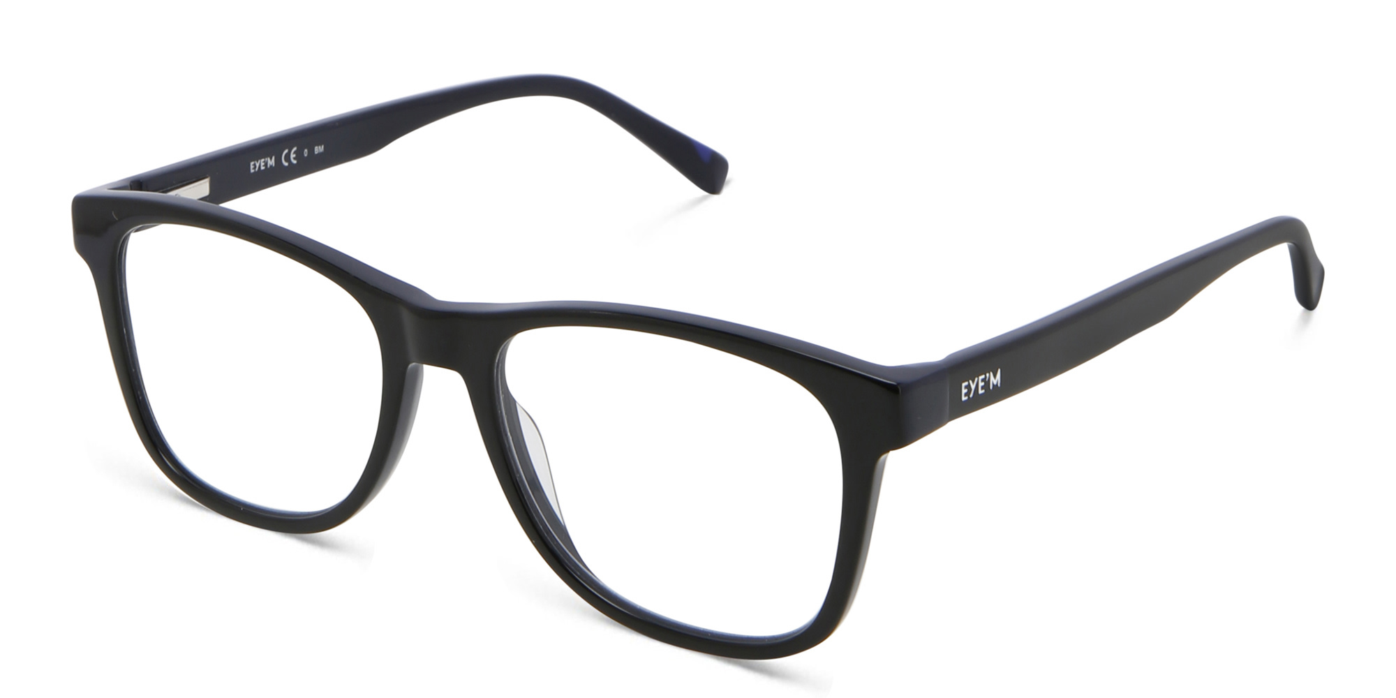 EYE'M Square Eyeglasses in Black – Product Photo 2