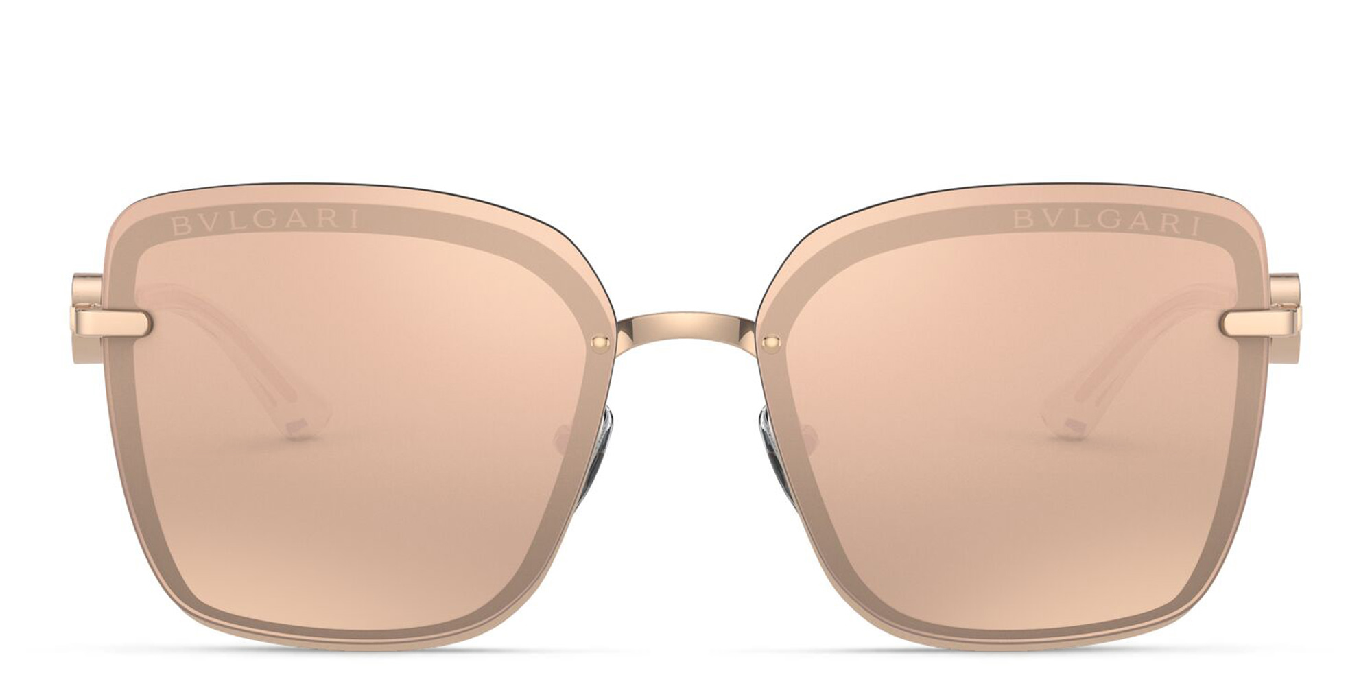 BVLGARI Wide Square Sunglasses in Pink Gold – Product Photo 1